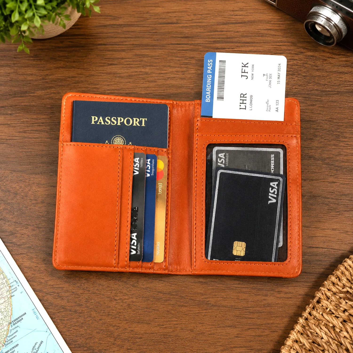 Travel Passport Holder – Durable PU Leather Multifunction Wallet - Image 7
