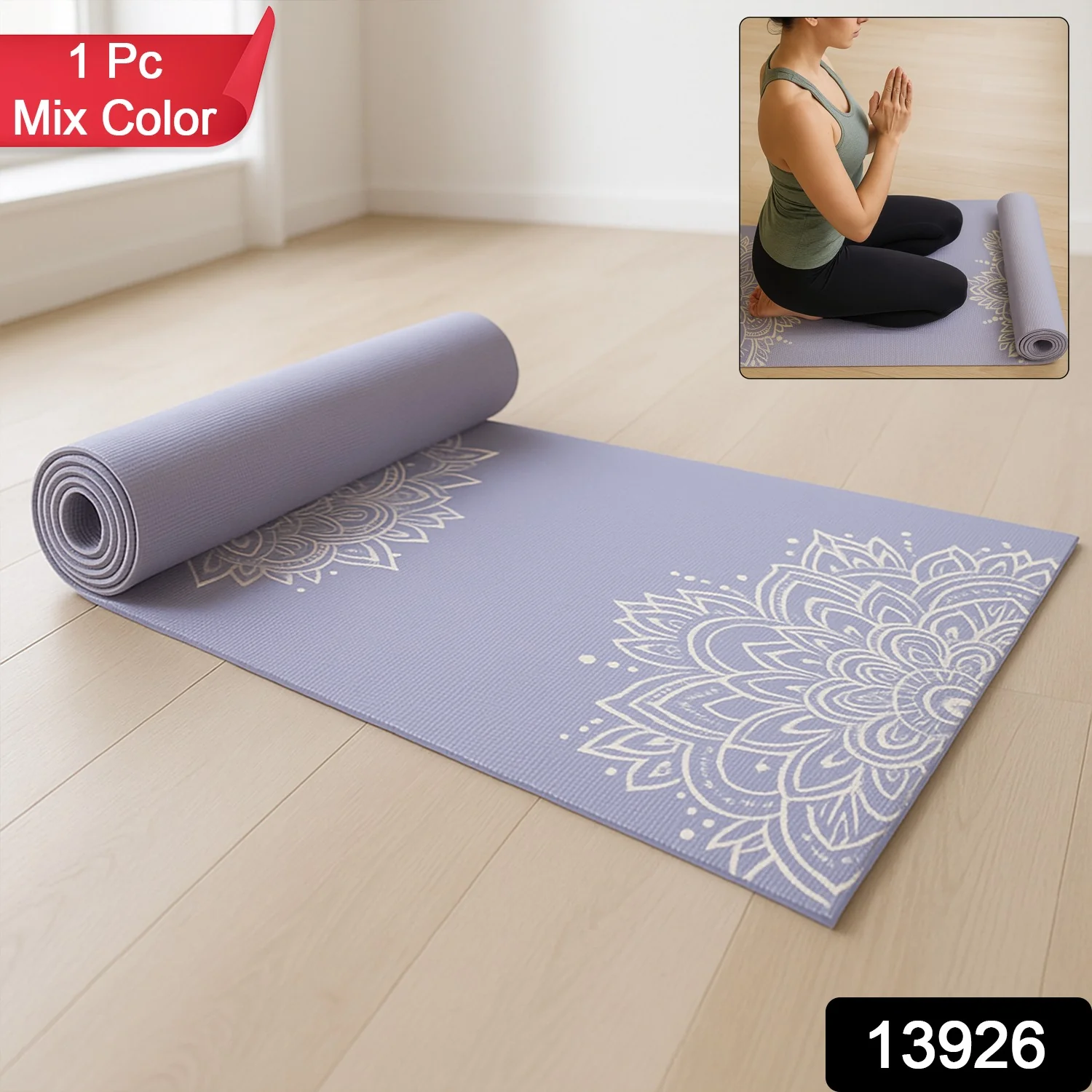 Non-Slip Printed Yoga Mat – Cushioned Mandala Design - Image 2
