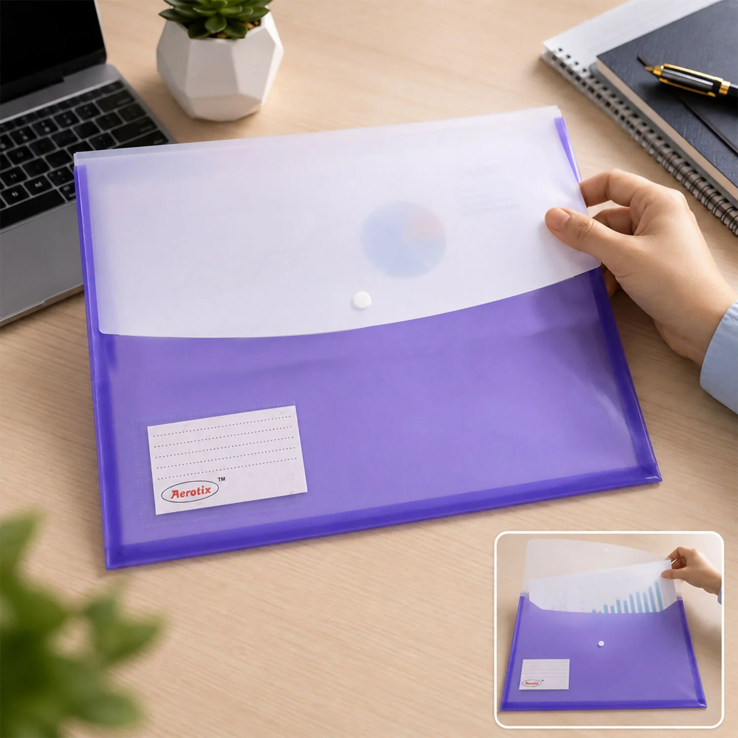 Pastel A4 File Folder, Stylish, Water-Resistant & Durable - Image 2