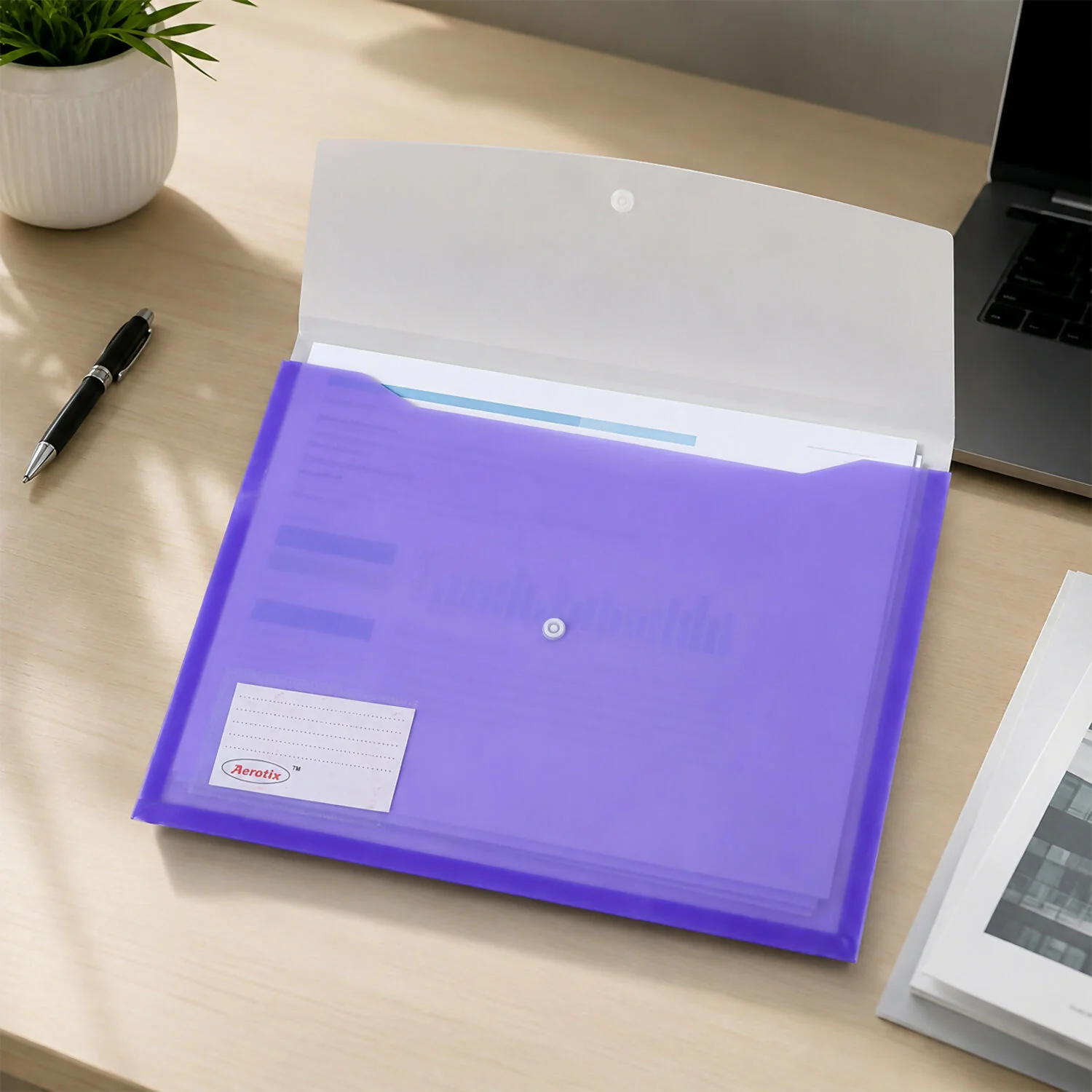 Pastel A4 File Folder, Stylish, Water-Resistant & Durable - Image 4