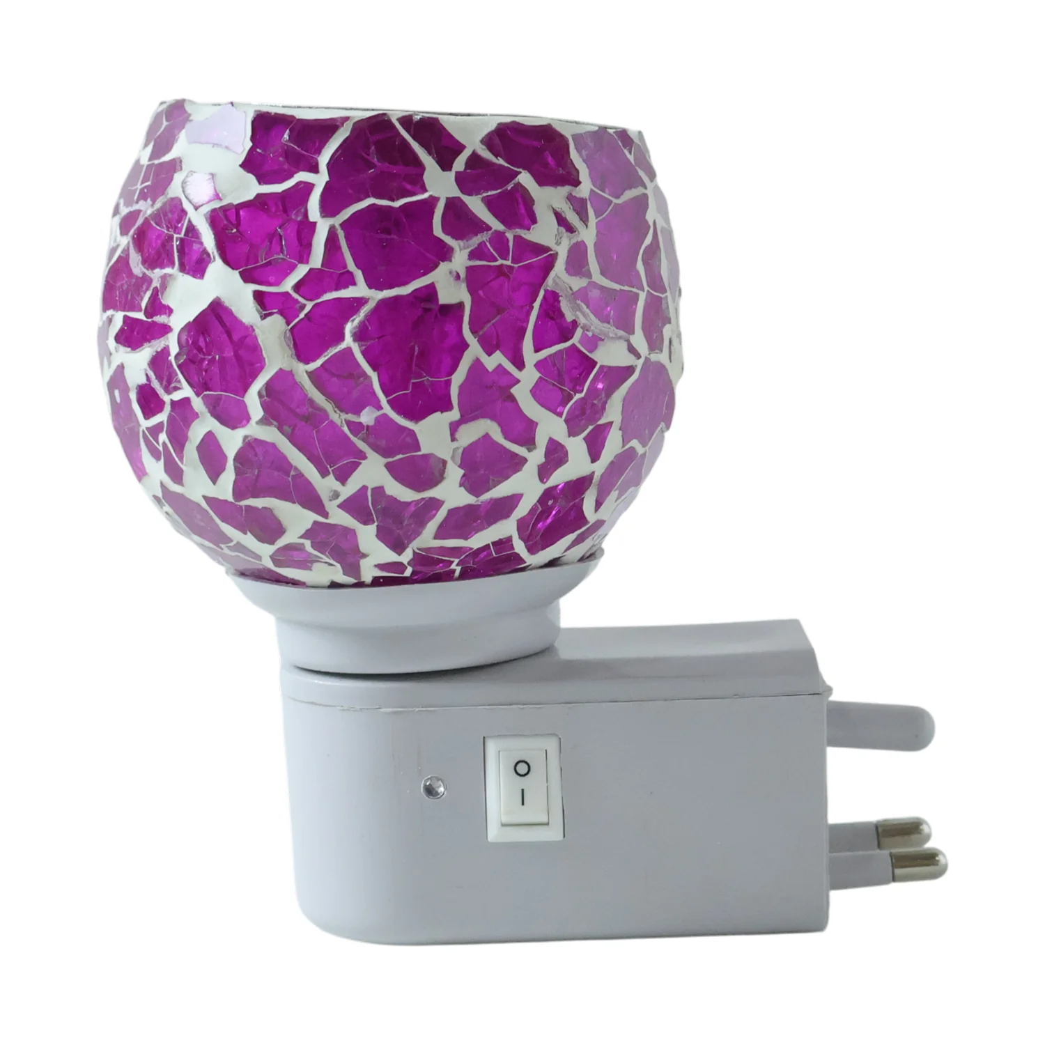 Plug-In Aroma Diffuser Lamp – Purple Mosaic Glass Night Light - Image 5
