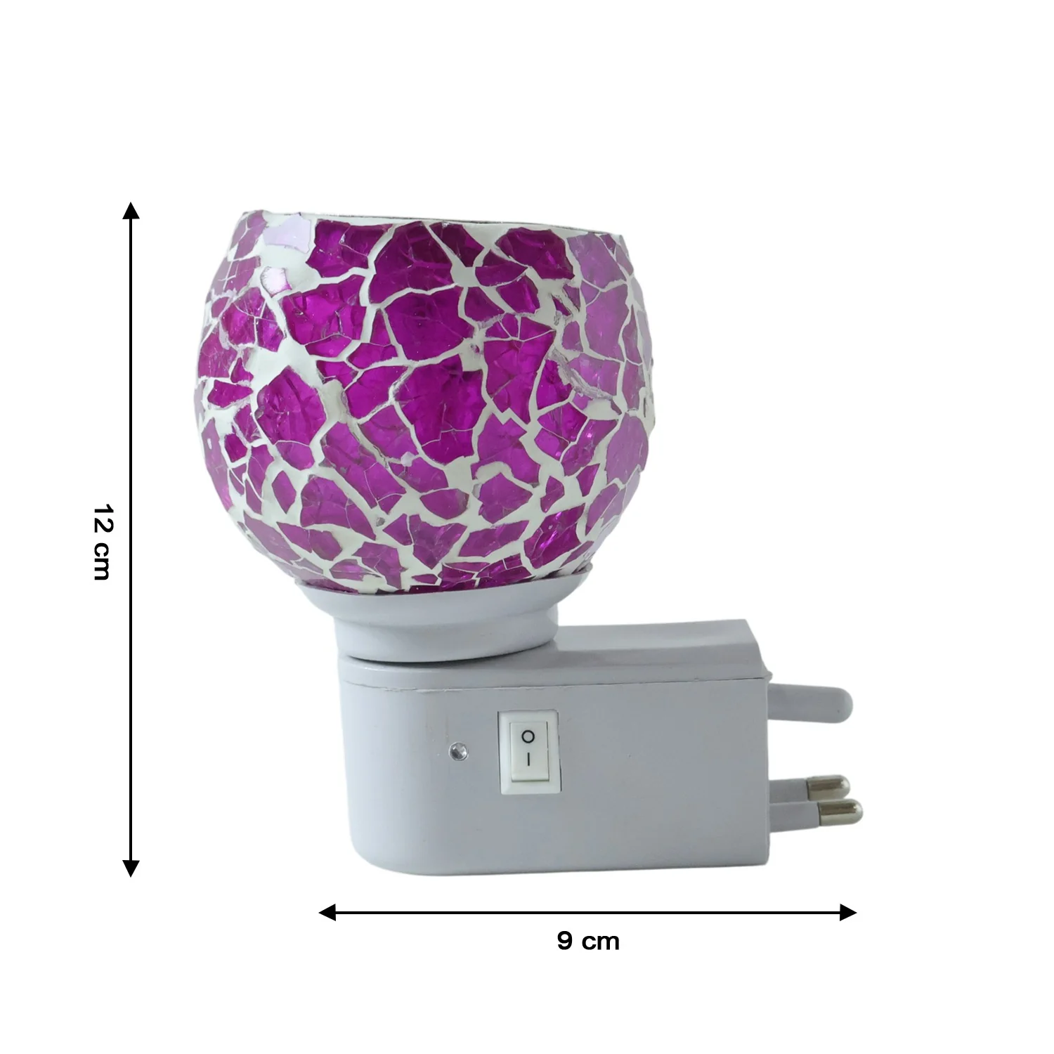 Plug-In Aroma Diffuser Lamp – Purple Mosaic Glass Night Light - Image 6