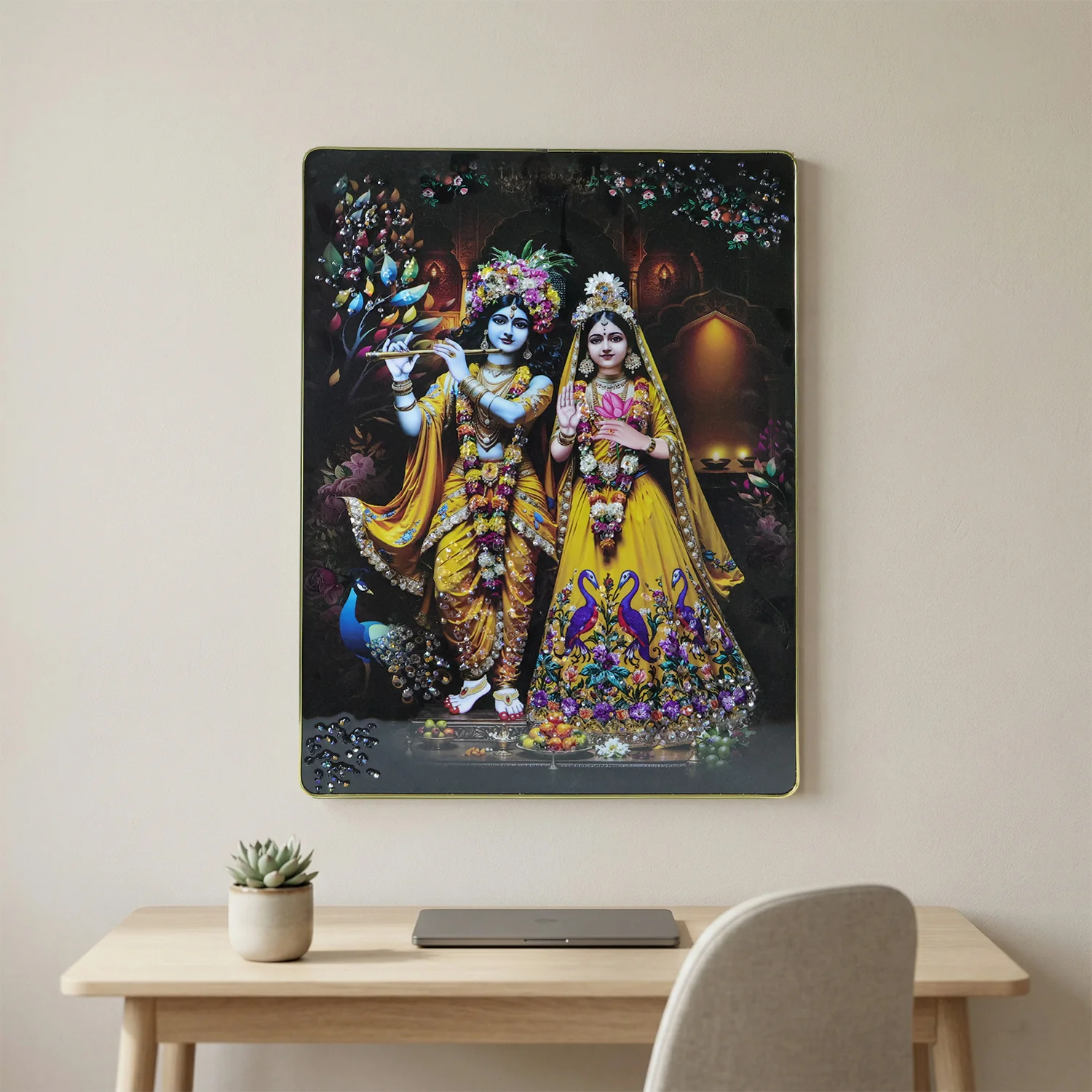 Radha Krishna Wall Frame – Divine Home Decor for Spiritual Spaces - Image 5