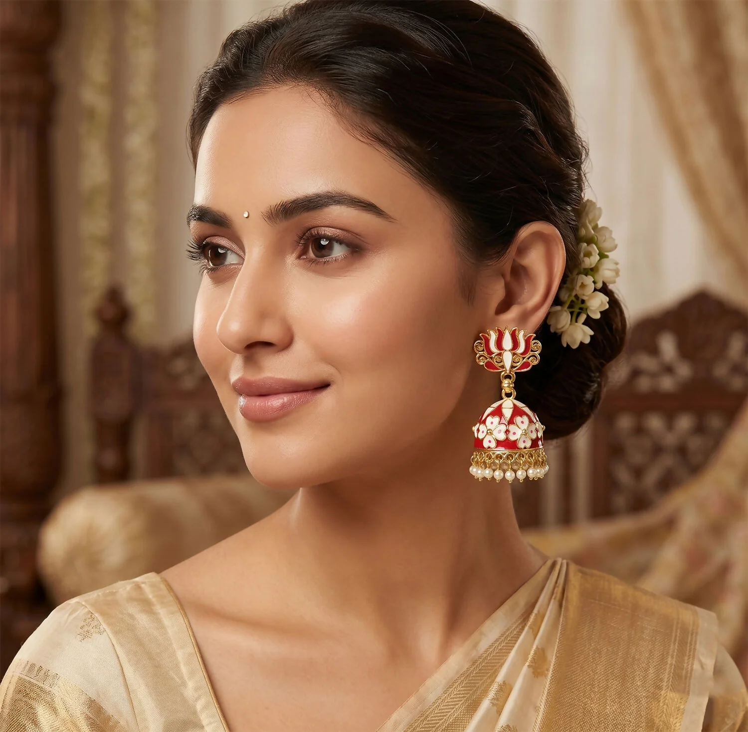 Jhumka Earrings – Elegant Traditional Jewelry for Festive Looks - Image 3