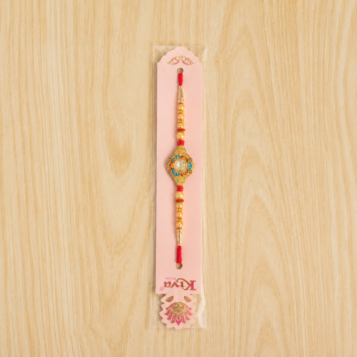Premium Round Floral Stone Studded Designer Rakhi for Brother - Image 6