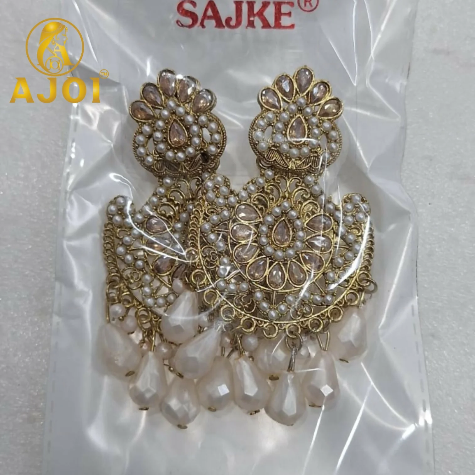 Pearl Chandbali Earrings – Elegant Traditional Festive Jewelry - Image 5