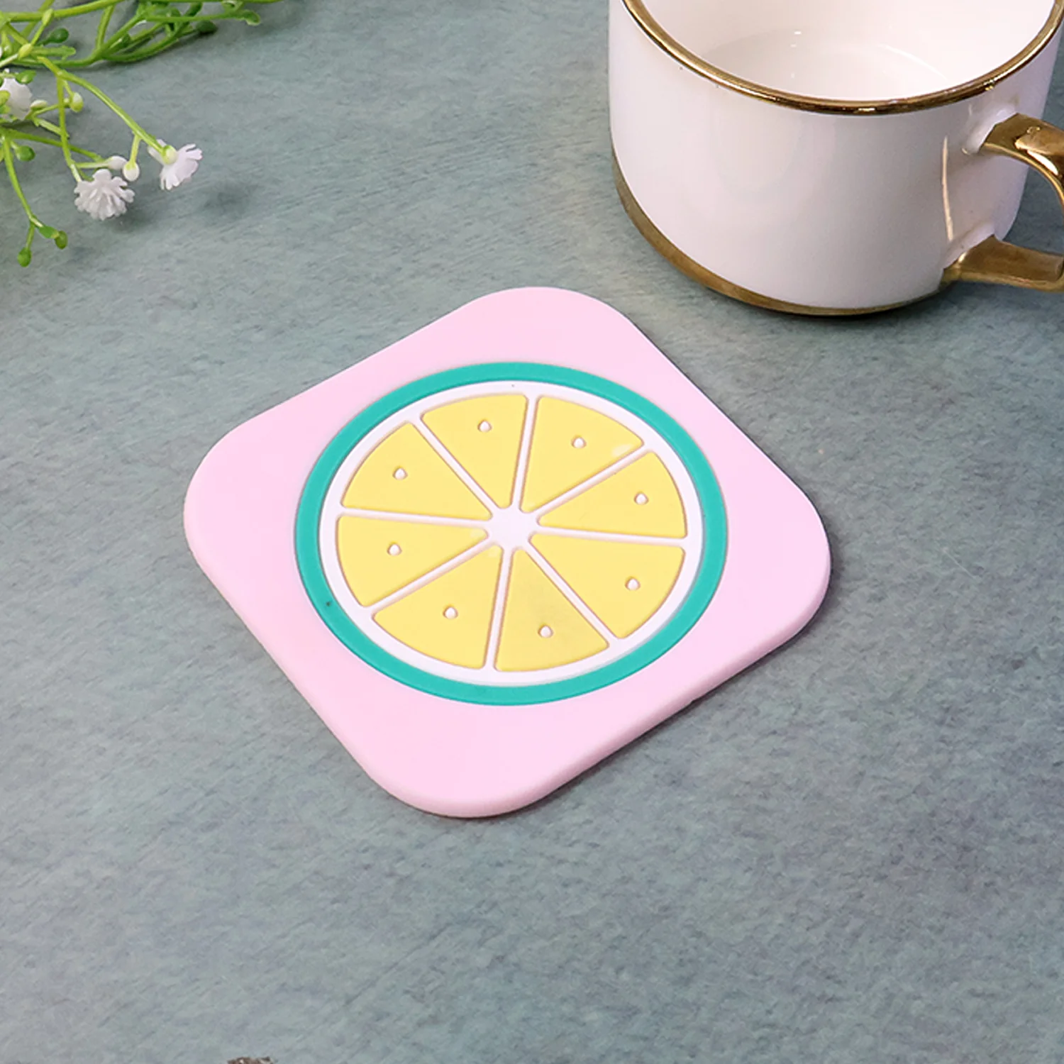 Silicone Lemon Drink Coaster – Heat-Resistant Table Protector - Image 7