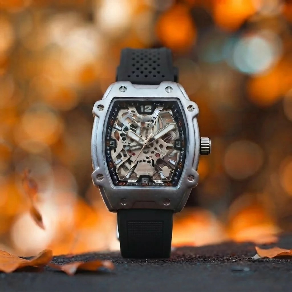 Premium Silver Dial Men's Watch With Silicone Strap For Trendy Casual Style - Image 12