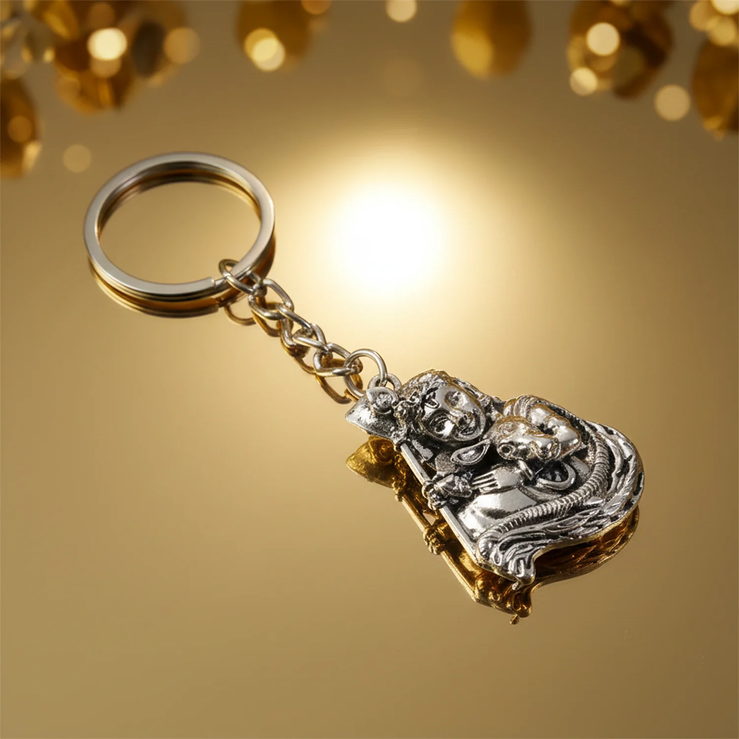 Silver Finish Bal Krishna Metal Keychain – Elegant Devotional Charm - Image 8