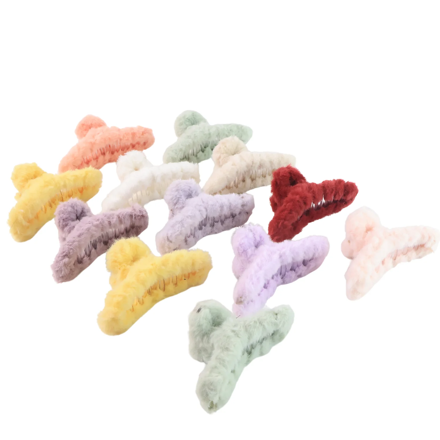 Fur Coated Hair Clutcher Clips – Soft Grip Set of 12 - Image 5