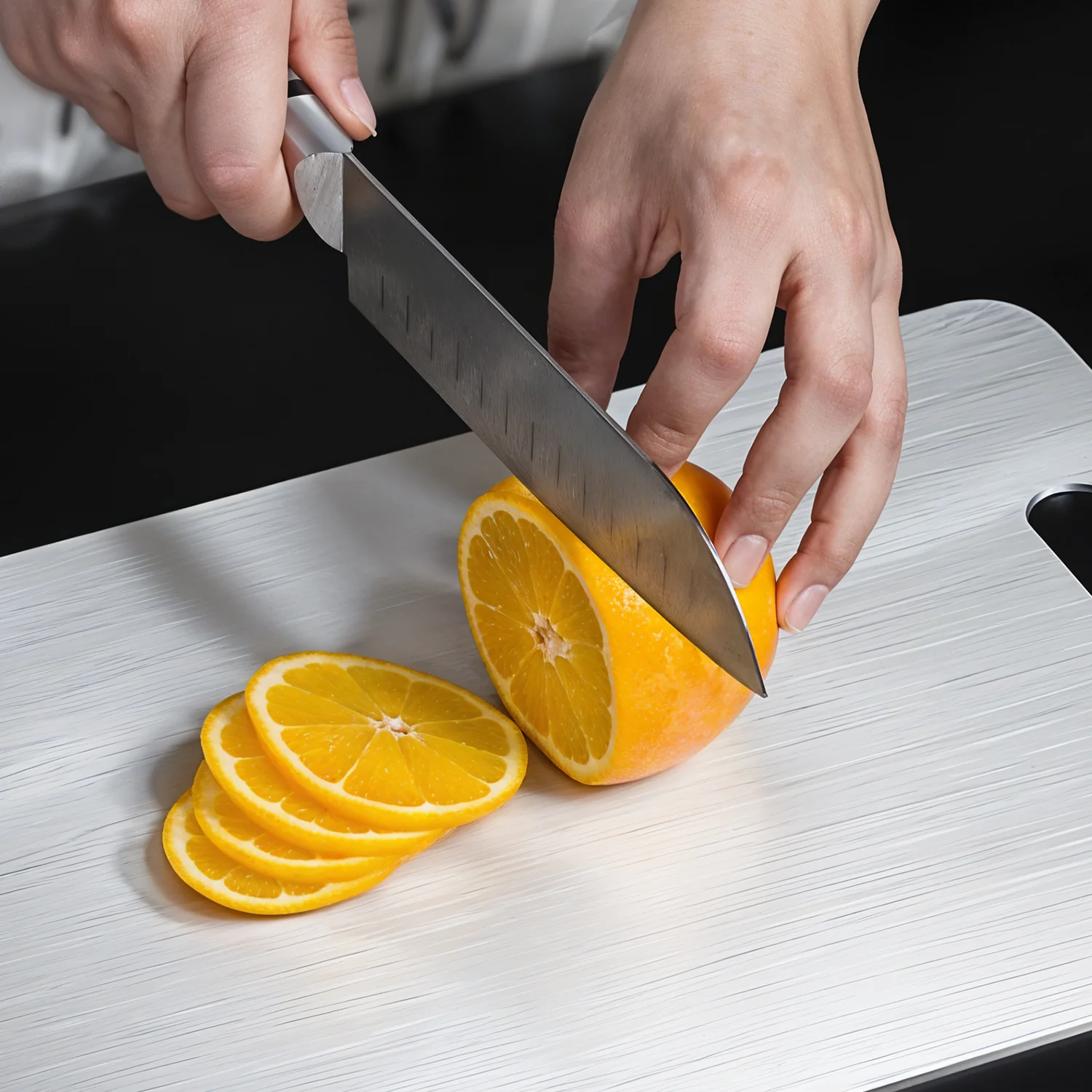 Stainless Steel Cutting Board – Rustproof with Handle 229x330mm - Image 3