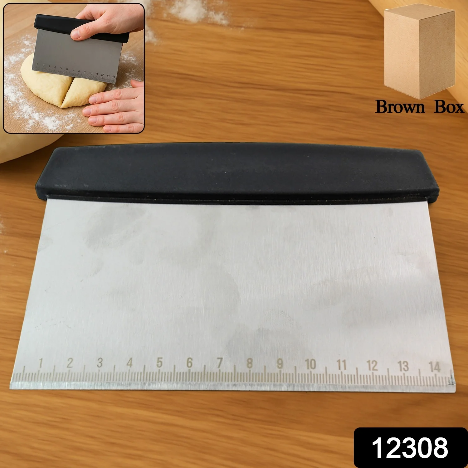 Stainless Steel Dough Scraper – Precision Baking Tool - Image 2