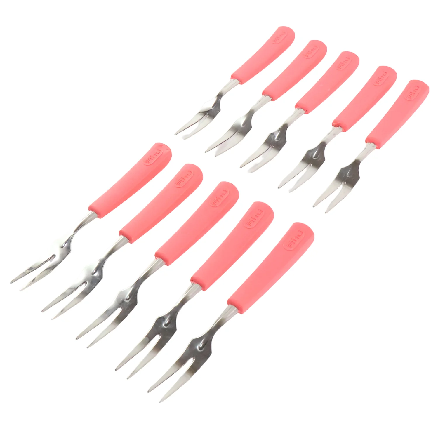 Stainless Steel Fruit Fork Set – 10 Durable Mini Forks with Soft Grip - Image 5