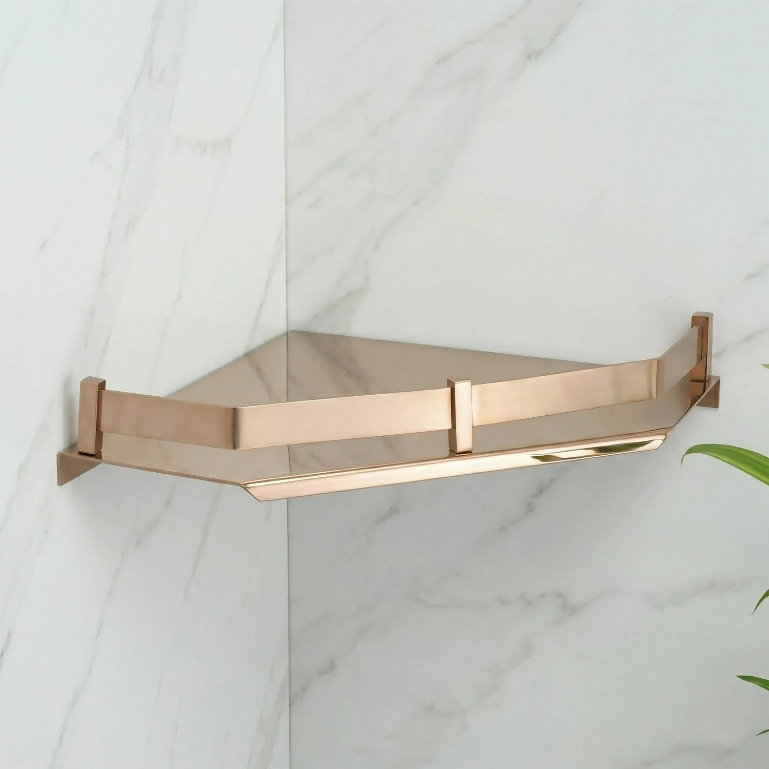Premium Stainless Steel Corner Shelf – Space-Saving Bathroom Organizer