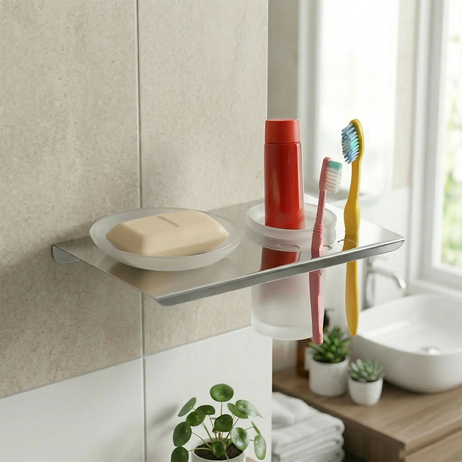 Wall Mounted Soap Dish with Toothbrush Holder – Space-saving Bathroom Organizer - Image 5