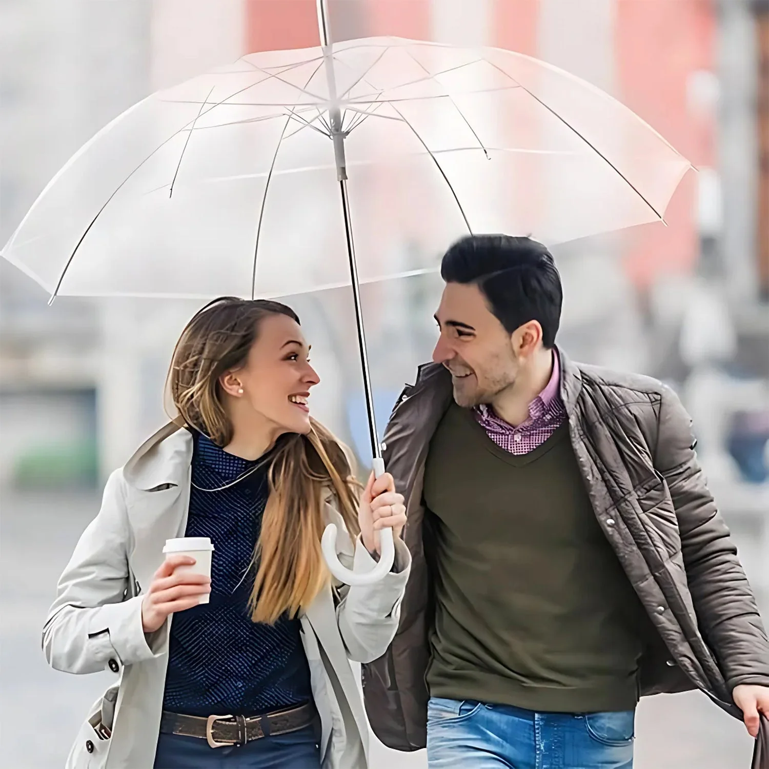 Transparent Dome Umbrella – Windproof with Comfortable Curved Handle - Image 6
