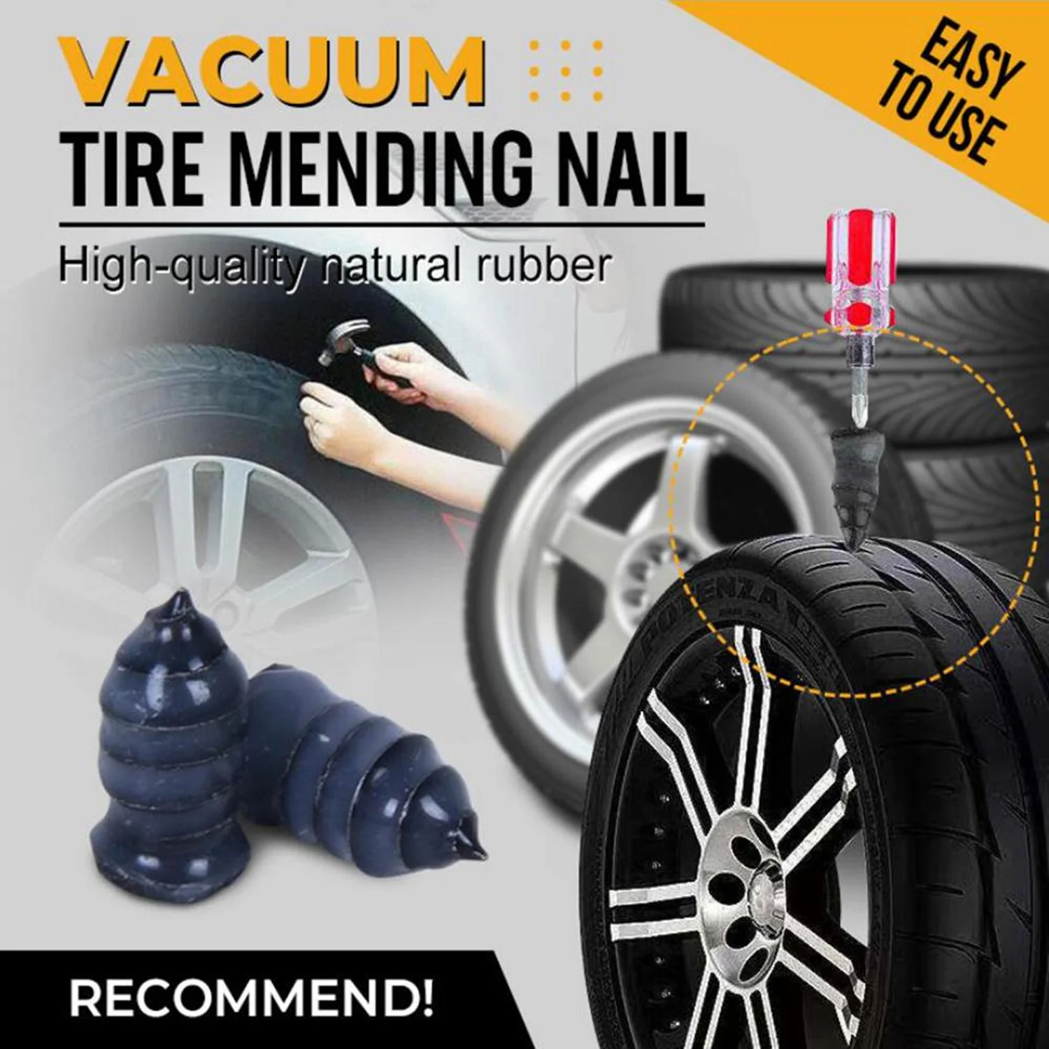 Premium Tubeless Tire Repair Rubber Plug – Quick Emergency Fix - Image 5