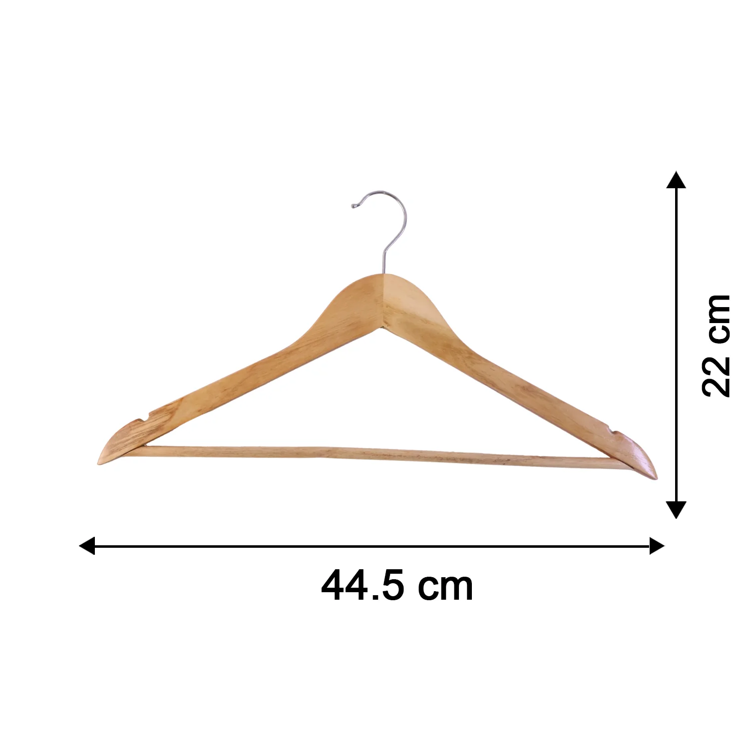 Premium Wooden Cloth Hanger Garment Coat Hanger with Bar for Wardrobe (1 Pc) - Image 6