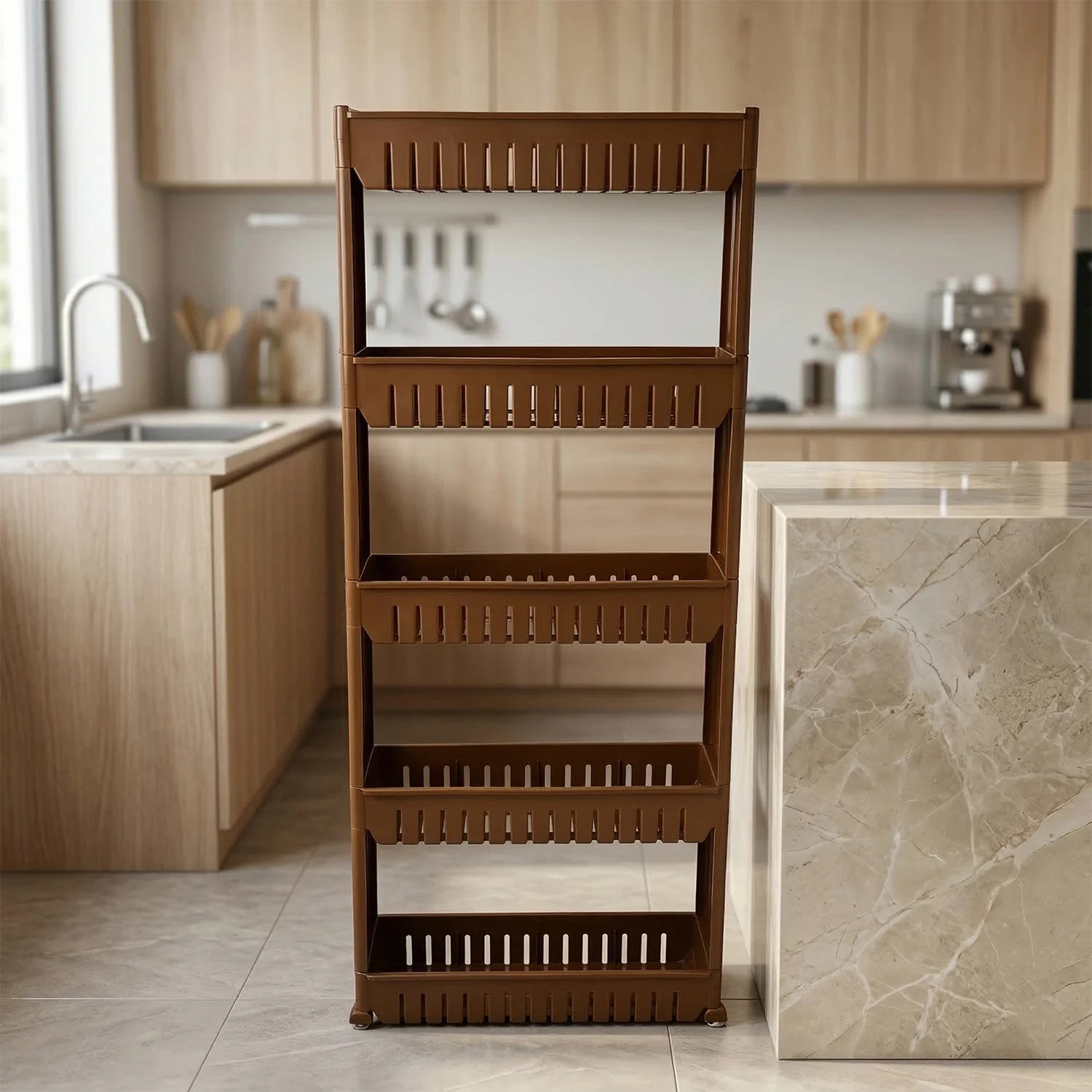 Kitchen Storage Rack – Space-Saving Multi-Tier Organizer with Wheels - Image 5