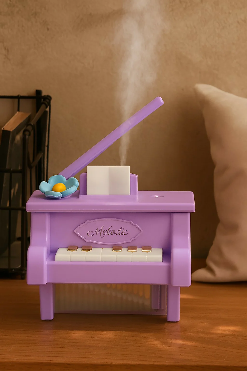 Purple Piano Mini USB Humidifier – Ultra-Quiet with Night Light - Image 4