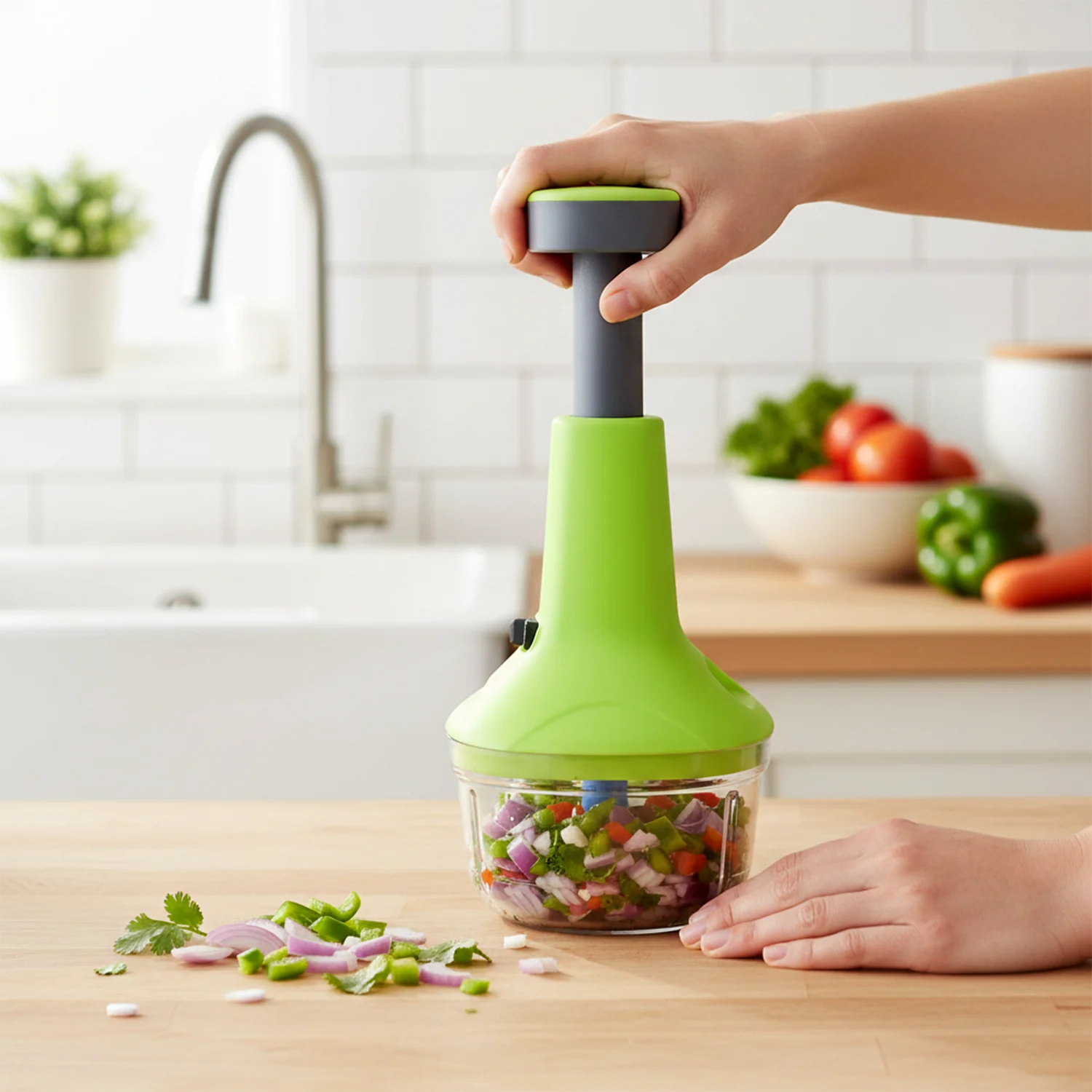 Push-Down Vegetable Chopper – 750 ml High Capacity Manual Cutter - Image 6