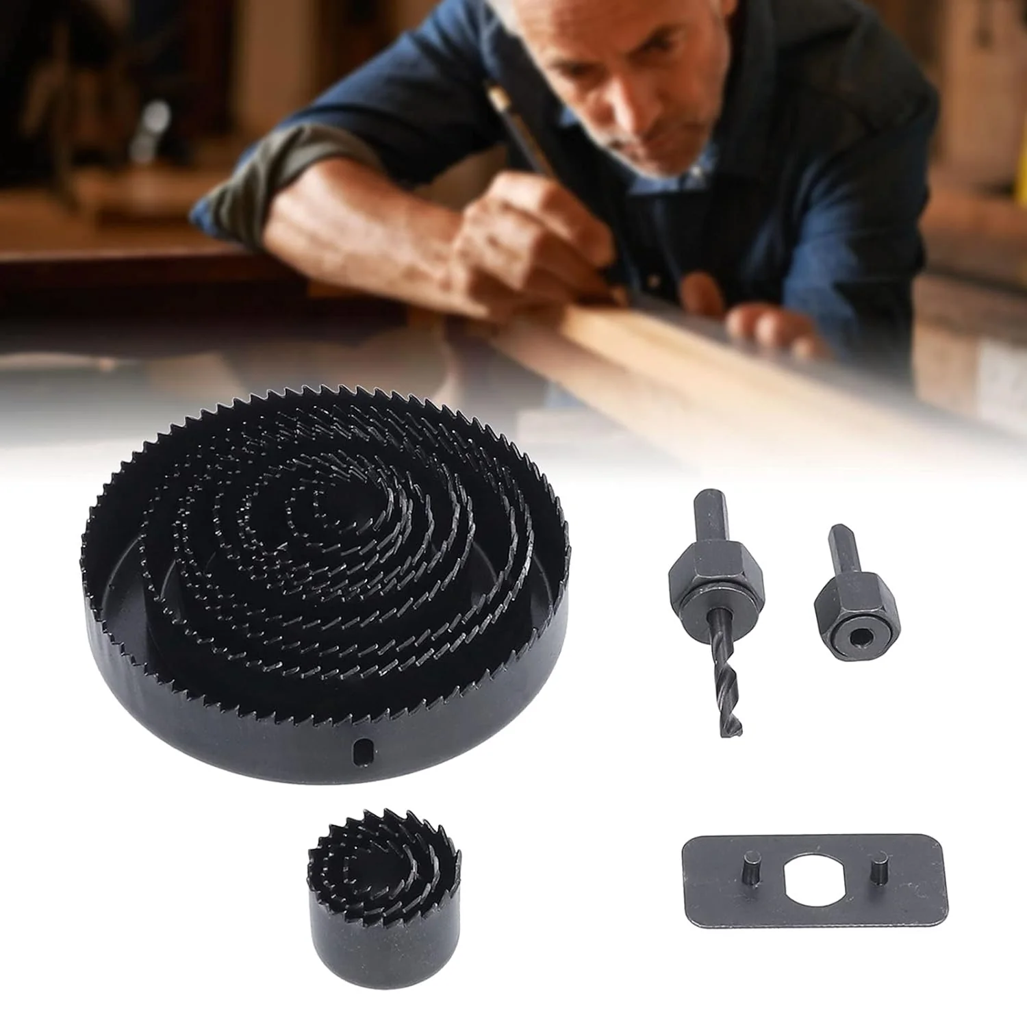 Hole Saw Kit – Carbon Steel 18 Pcs Set for Wood & Plastic | BoltForce - Image 3