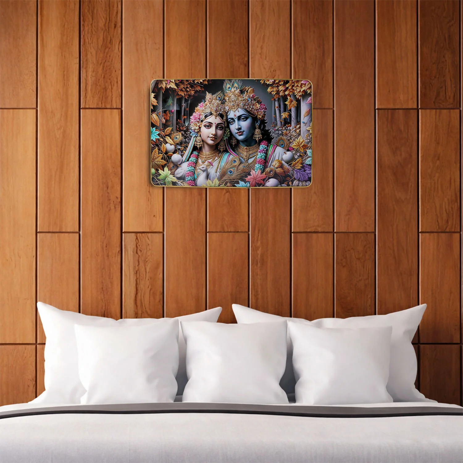 Radha Krishna Wall Frame – Divine Spiritual Home Decor (18x12 Inch) - Image 2
