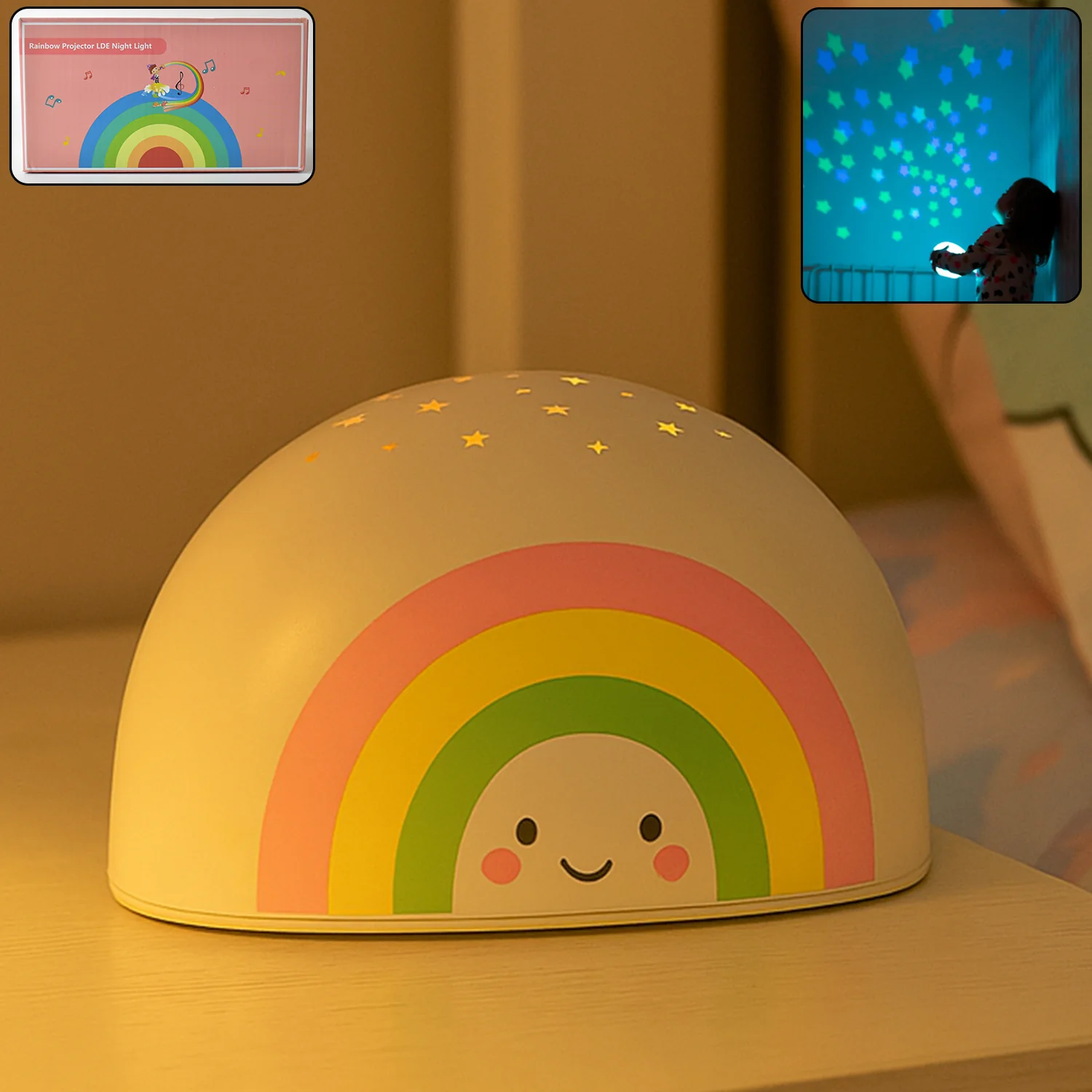 Rainbow Projector LED Night Light – Soothing Starry Sky Lamp - Image 3