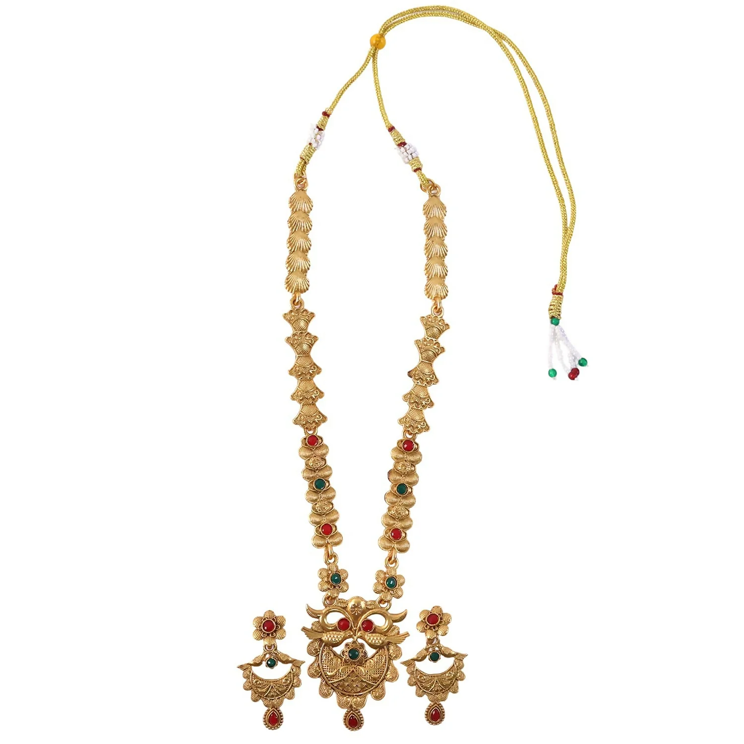 Peacock Necklace Set – Regal Gold Plated Ethnic Jewelry for Weddings - Image 5