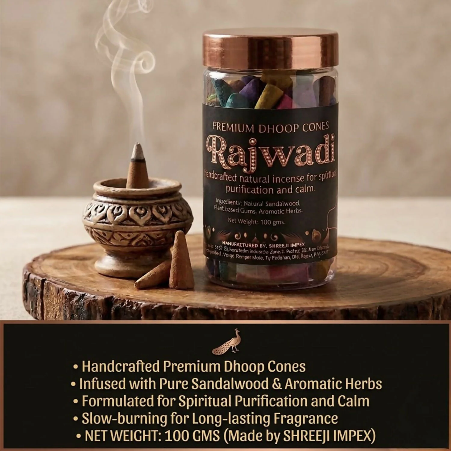 Rajwadi Dhoop Cones – Long-Lasting Natural Fragrance for Spirituality - Image 2