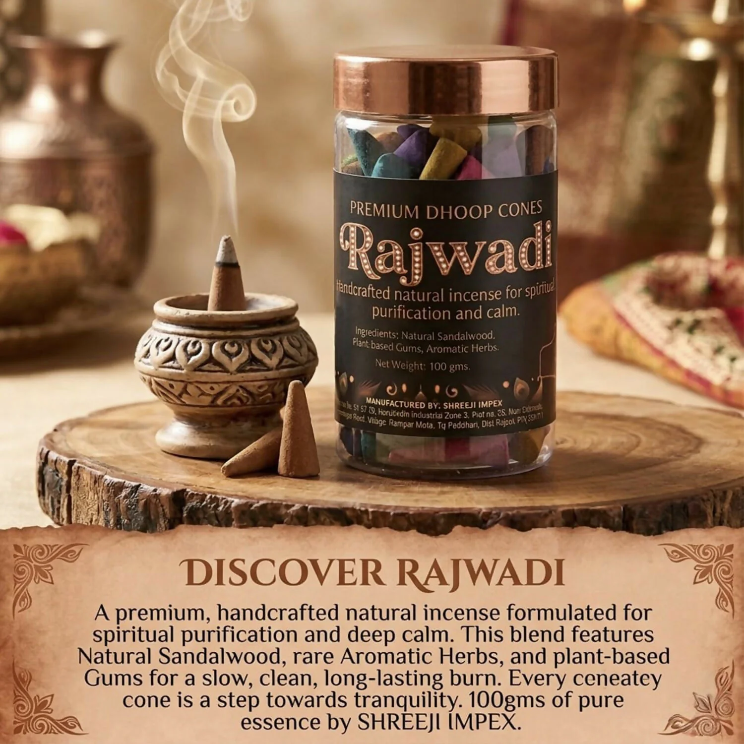 Rajwadi Dhoop Cones – Long-Lasting Natural Fragrance for Spirituality - Image 4