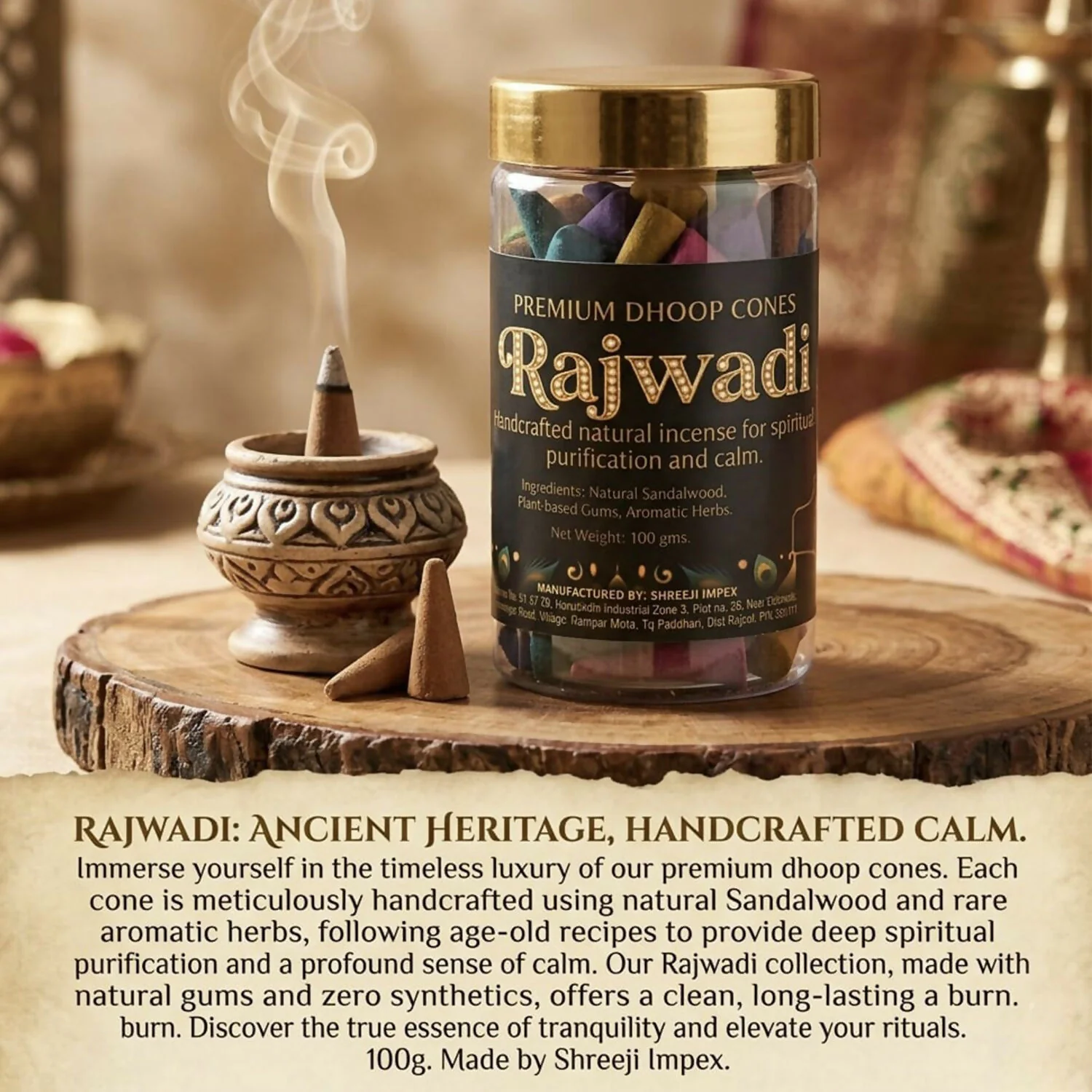 Rajwadi Dhoop Cones – Long-Lasting Natural Fragrance for Spirituality - Image 5