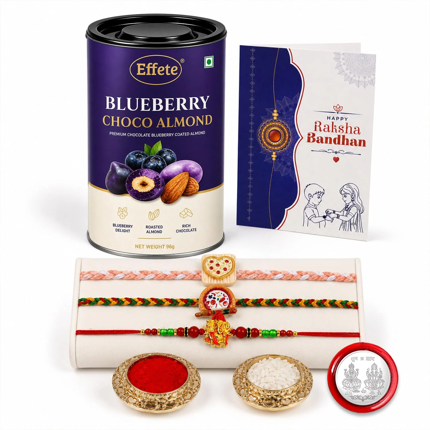 Rakhi Set for Brother (Set of 7) – Ganesha Pizza Heart Combo | Raksha Bandhan Gift - Image 2