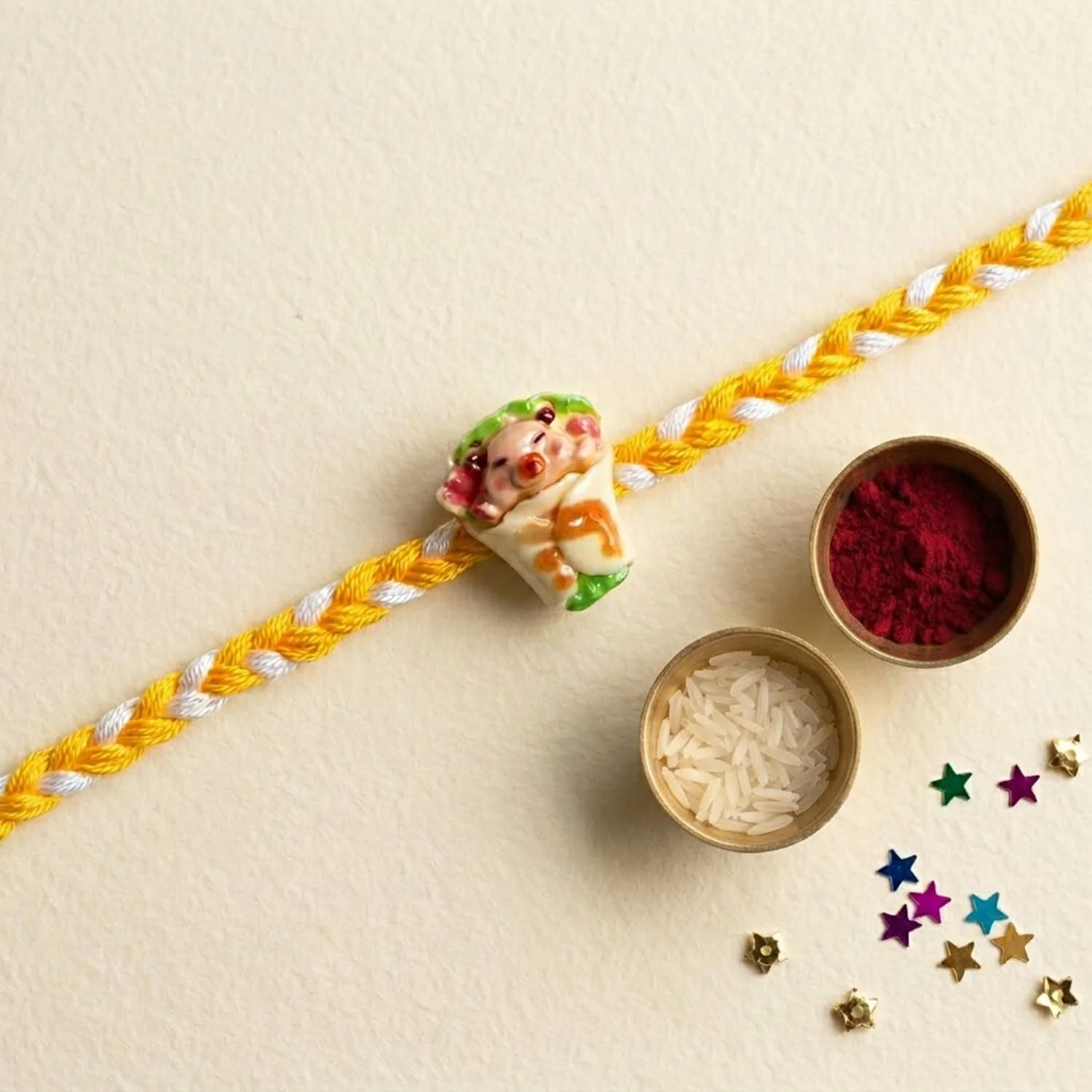 Clay Doll Design Rakhi with Chocolate for Brother – Raksha Bandhan Gift Combo (Set of - Image 3