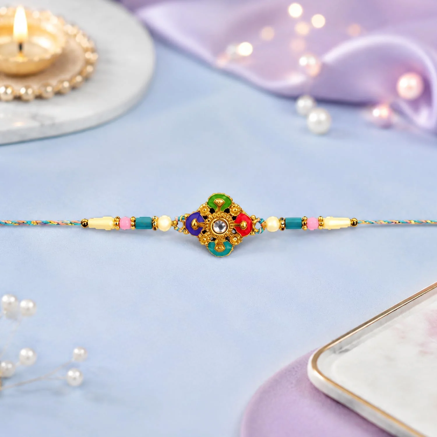 Colorful Stylish Rakhi with Chocolate for Brother – Raksha Bandhan Gift Combo (Set of - Image 4