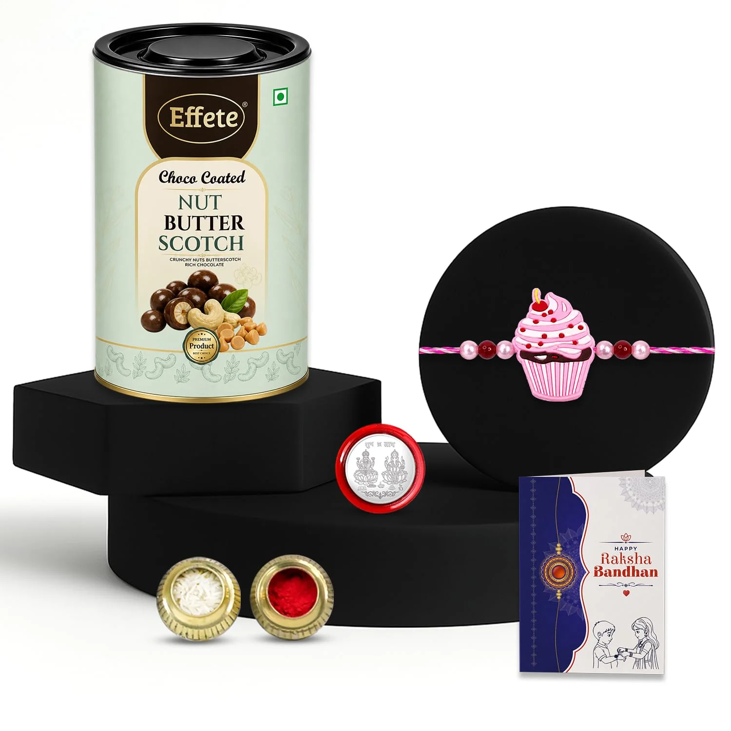 Cupcake Design Rakhi with Chocolate for Brother – Raksha Bandhan Gift Combo (Set of - Image 2