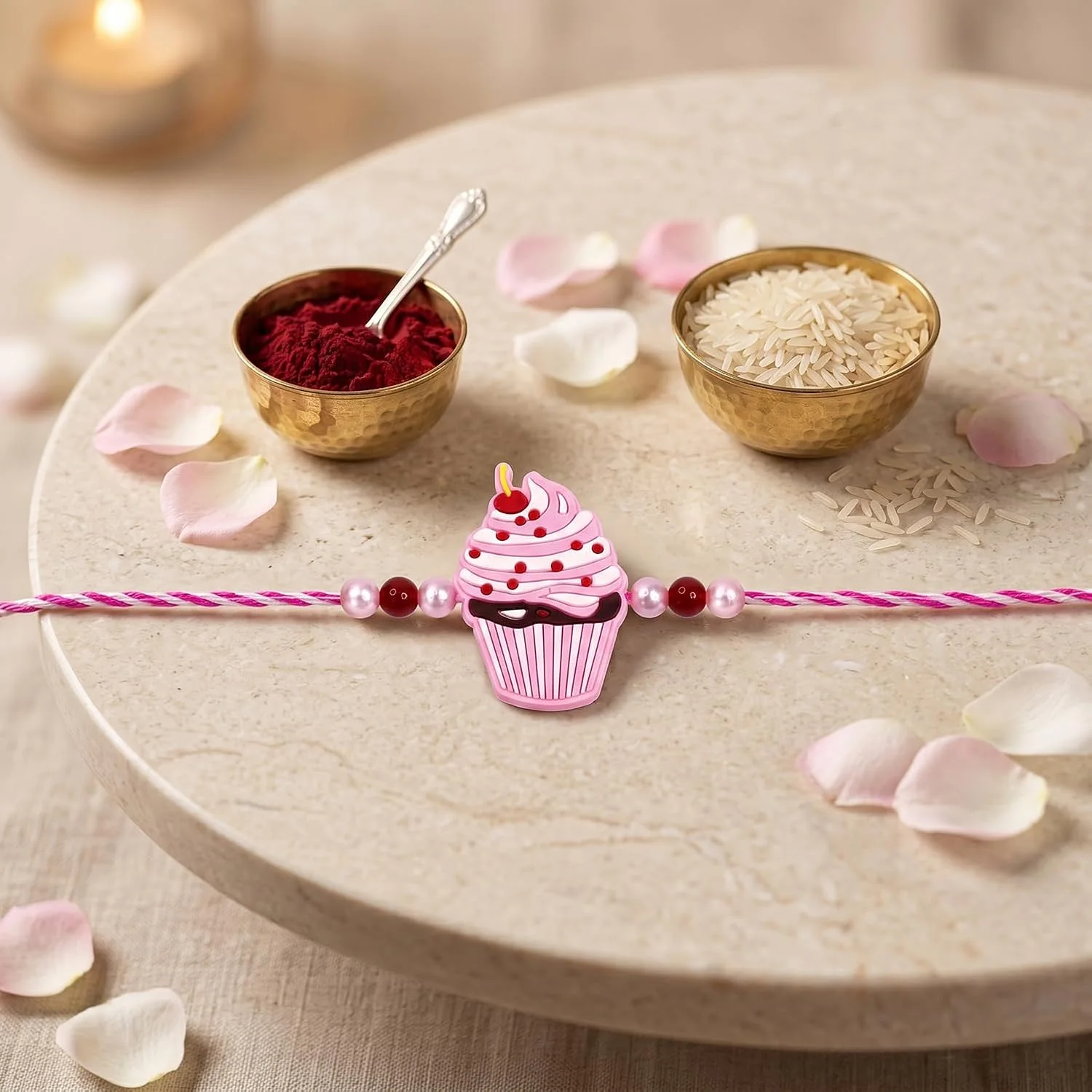 Cupcake Design Rakhi with Chocolate for Brother – Raksha Bandhan Gift Combo (Set of - Image 4