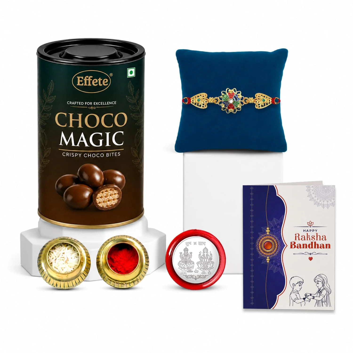 Elegant Colorful Design Rakhi with Chocolate for Brother – Raksha Bandhan Combo (Set - Image 2