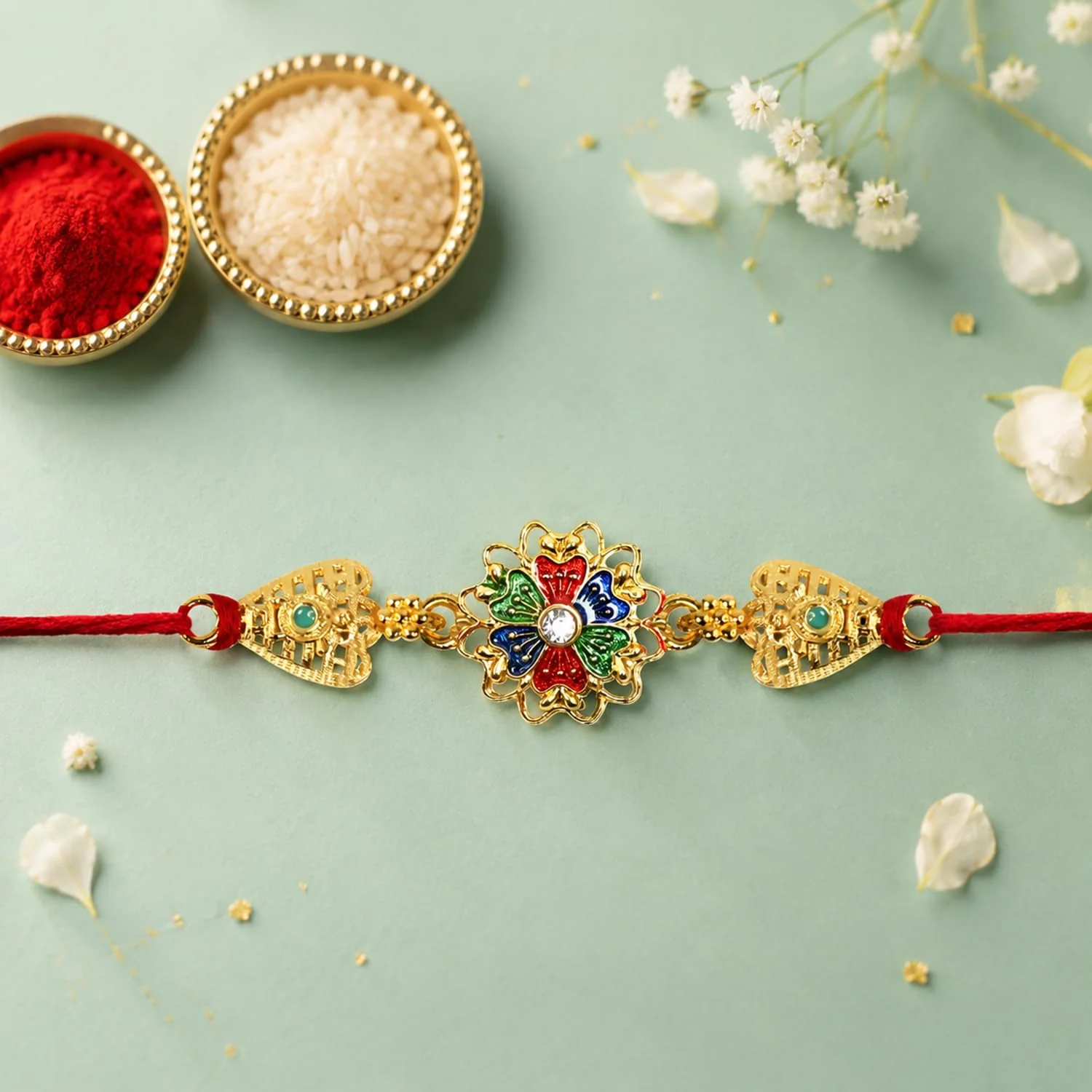 Elegant Colorful Design Rakhi with Chocolate for Brother – Raksha Bandhan Combo (Set - Image 4