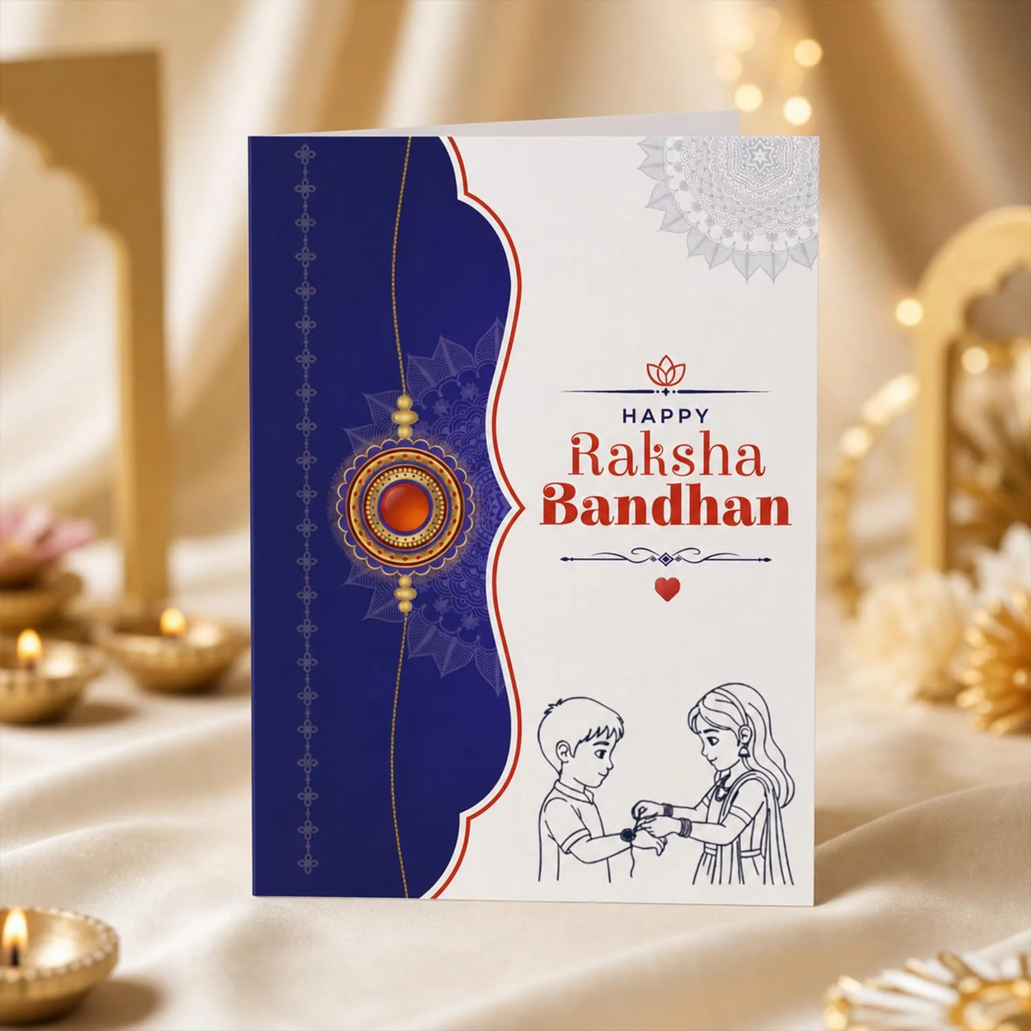 Elegant Mor Design Rakhi with Chocolate for Brother – Raksha Bandhan Gift Combo (Set - Image 7