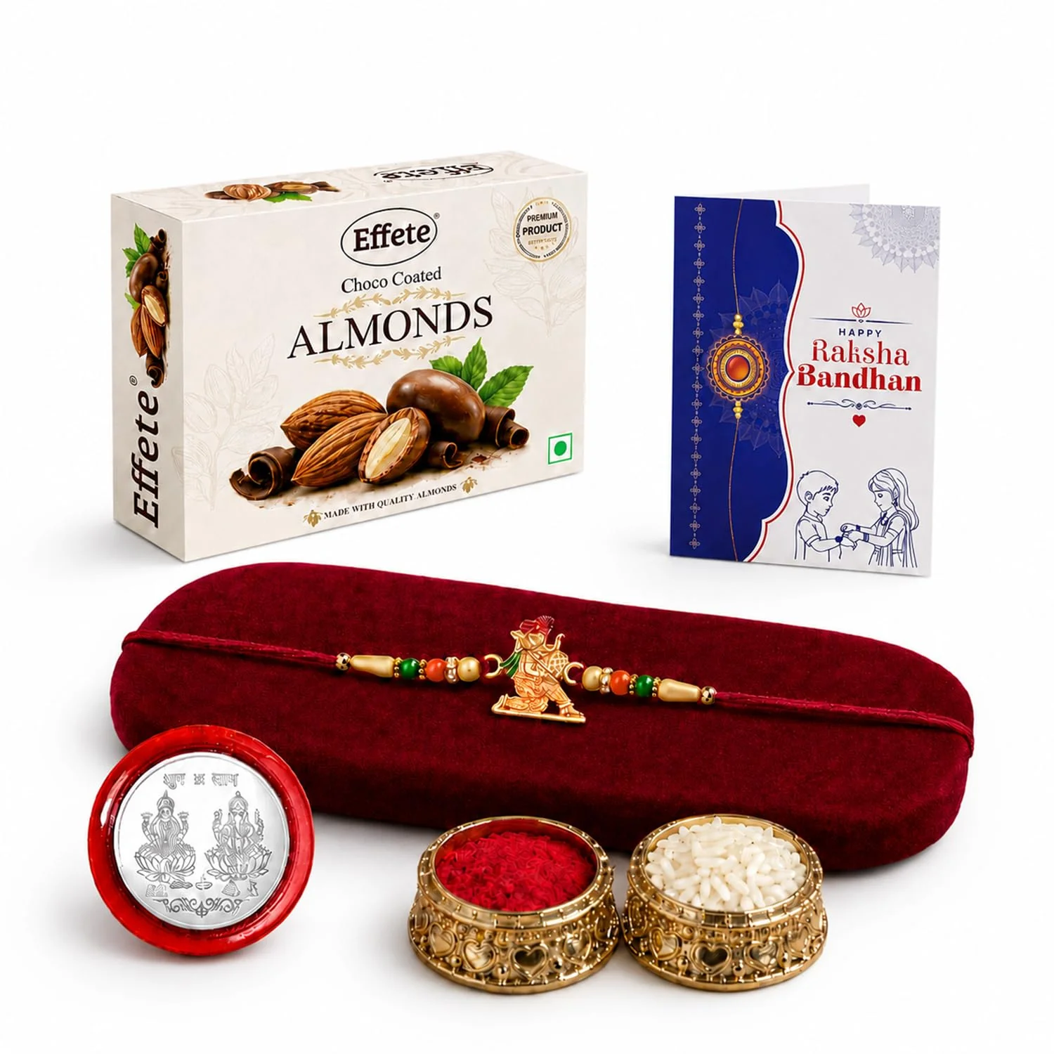 Ganesha Design Rakhi with Chocolate for Brother – Raksha Bandhan Gift Combo (Pack of - Image 2