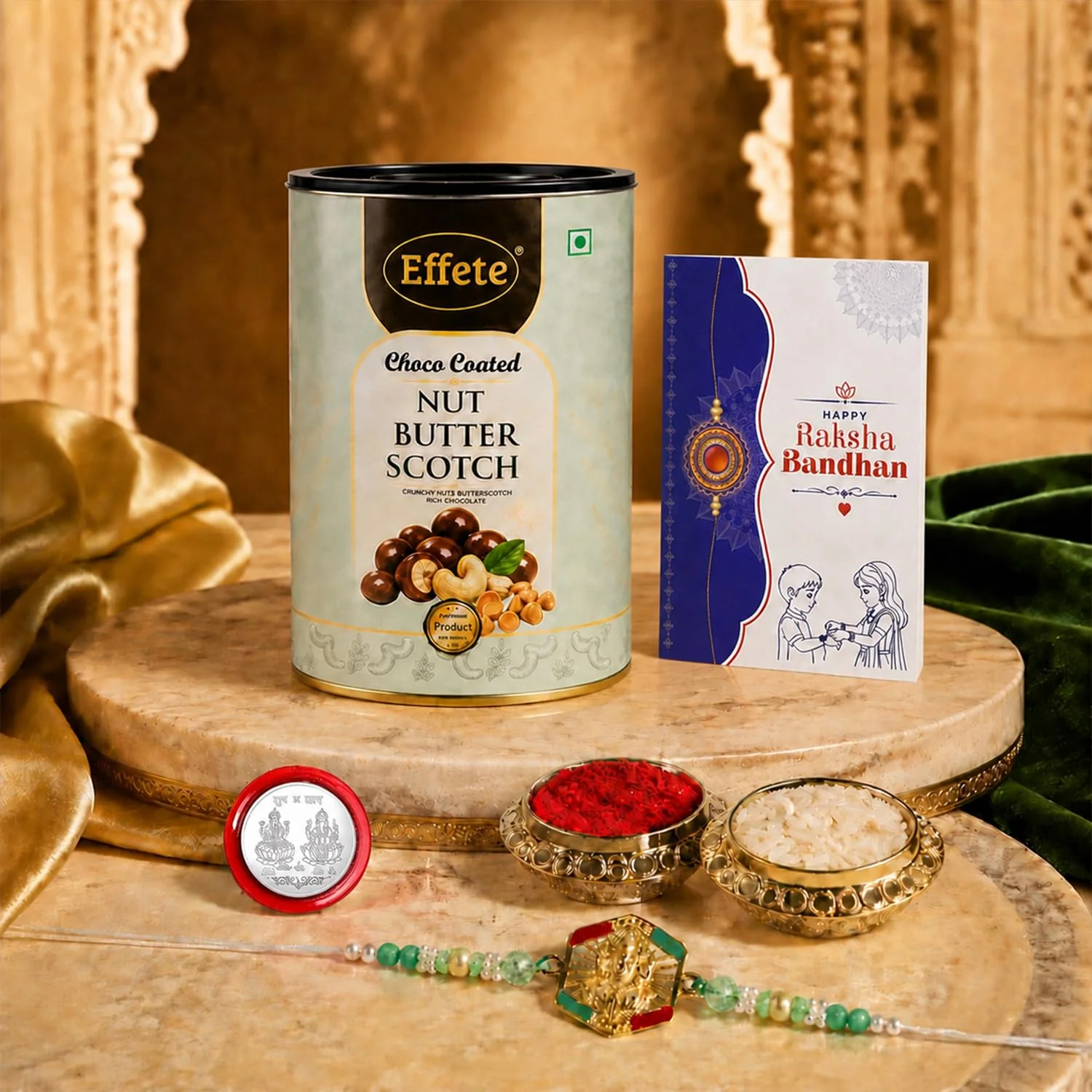 Ganesha Ji Design Rakhi with Chocolate for Brother – Raksha Bandhan Gift Combo (Set - Image 2