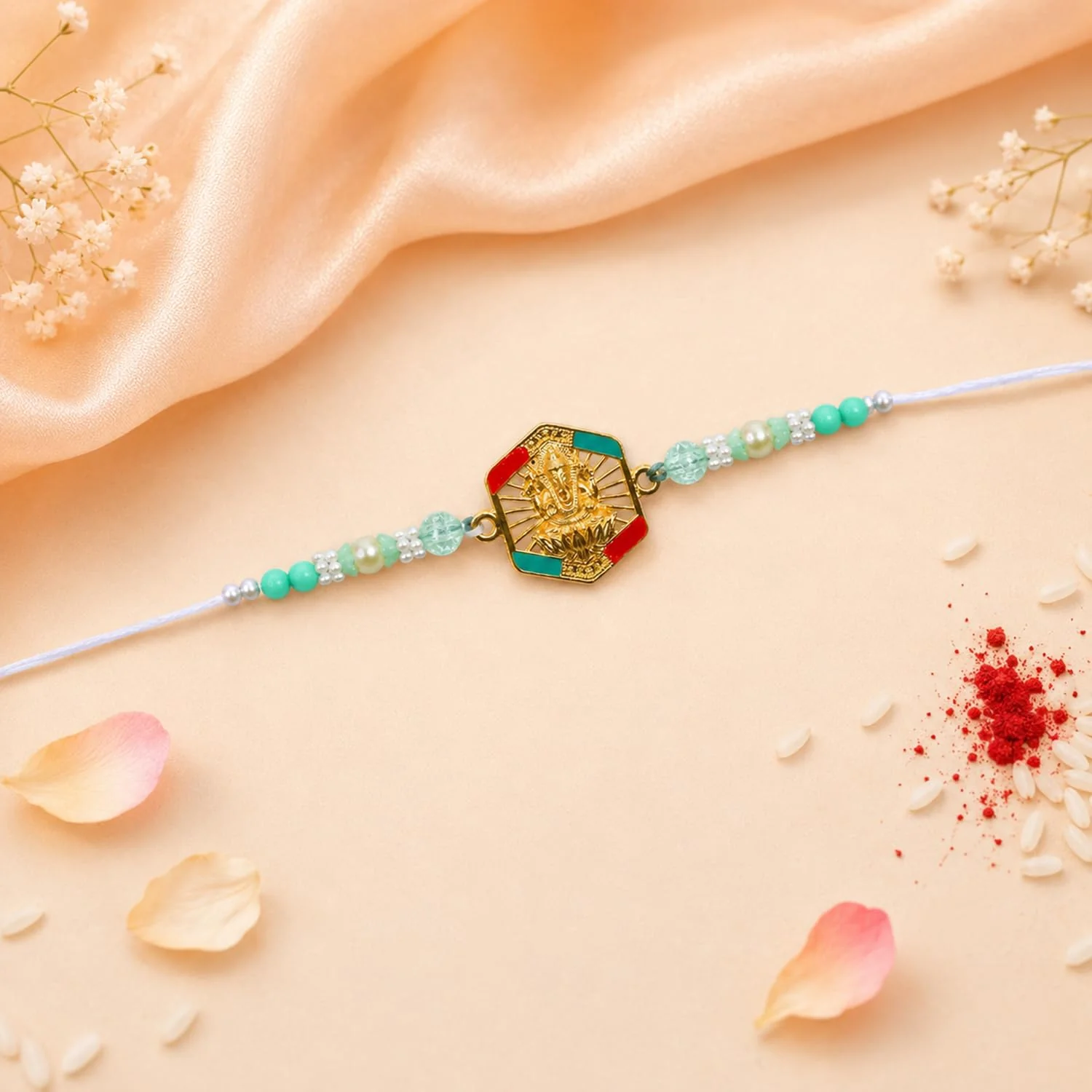 Ganesha Ji Design Rakhi with Chocolate for Brother – Raksha Bandhan Gift Combo (Set - Image 3