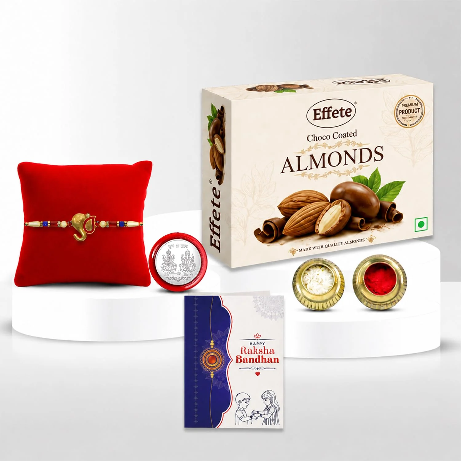 Ganesha Rakhi with Chocolate for Brother – Raksha Bandhan Festive Gift Combo (Pack of - Image 2