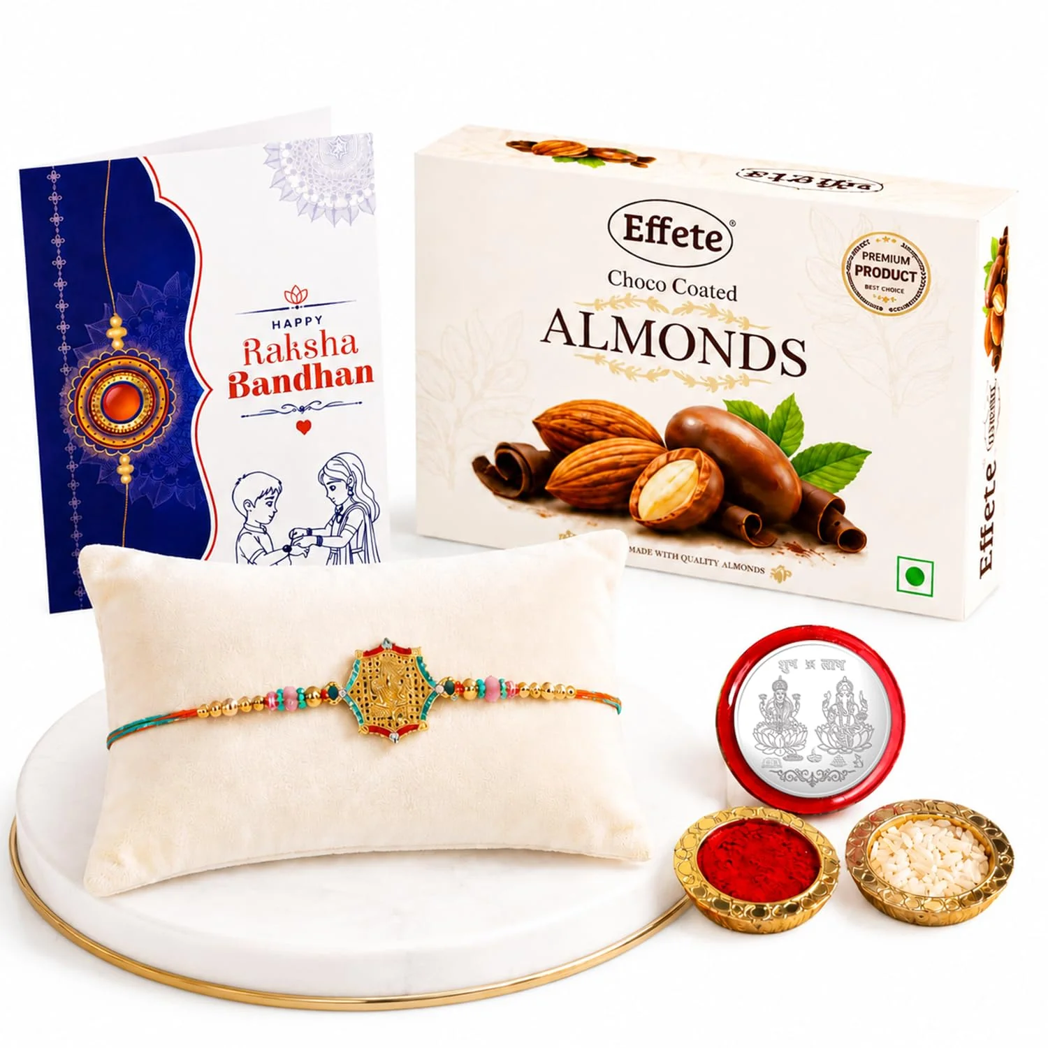Ganu Ji Design Rakhi with Chocolate for Brother – Raksha Bandhan Gift Combo (Set of - Image 2