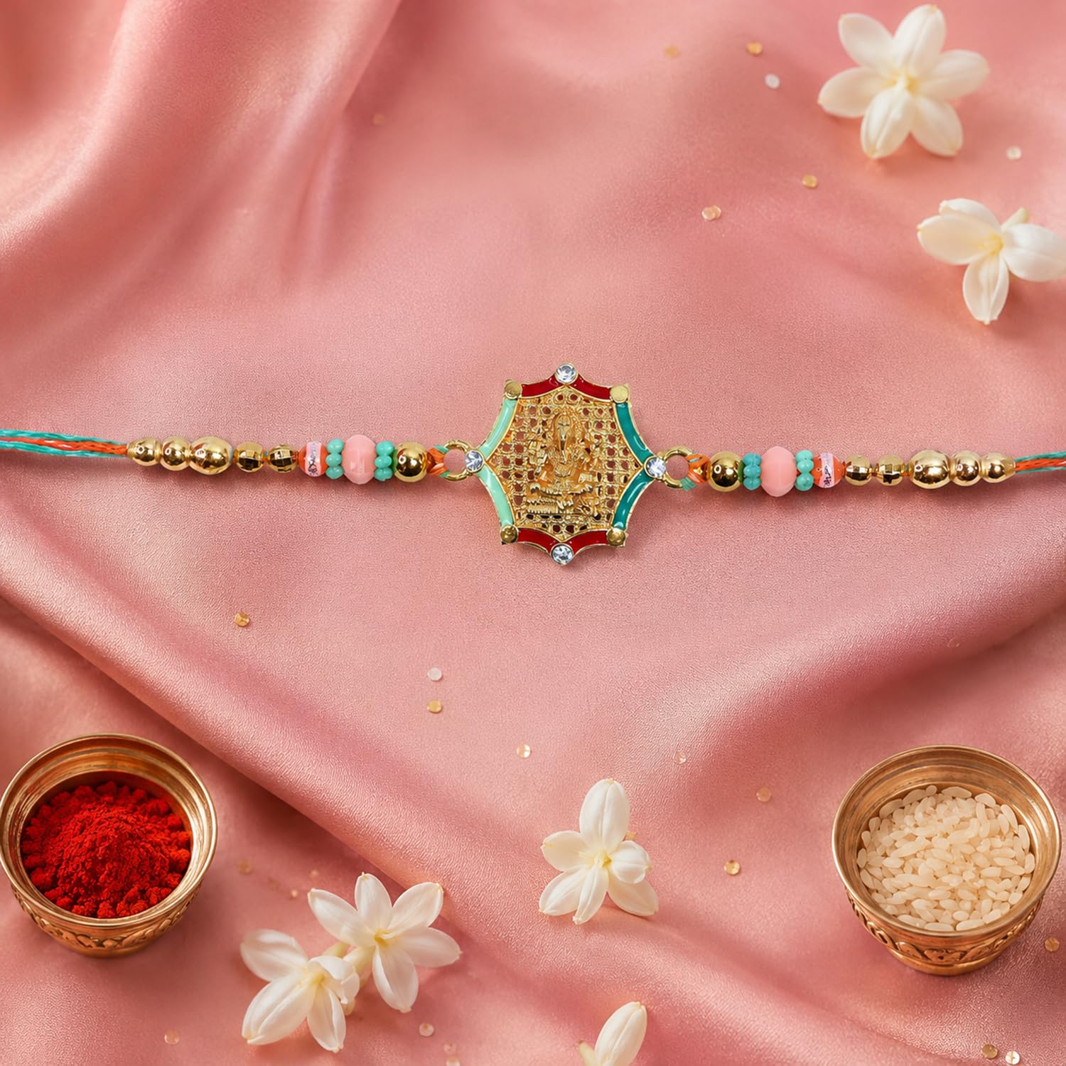 Ganu Ji Design Rakhi with Chocolate for Brother – Raksha Bandhan Gift Combo (Set of - Image 4