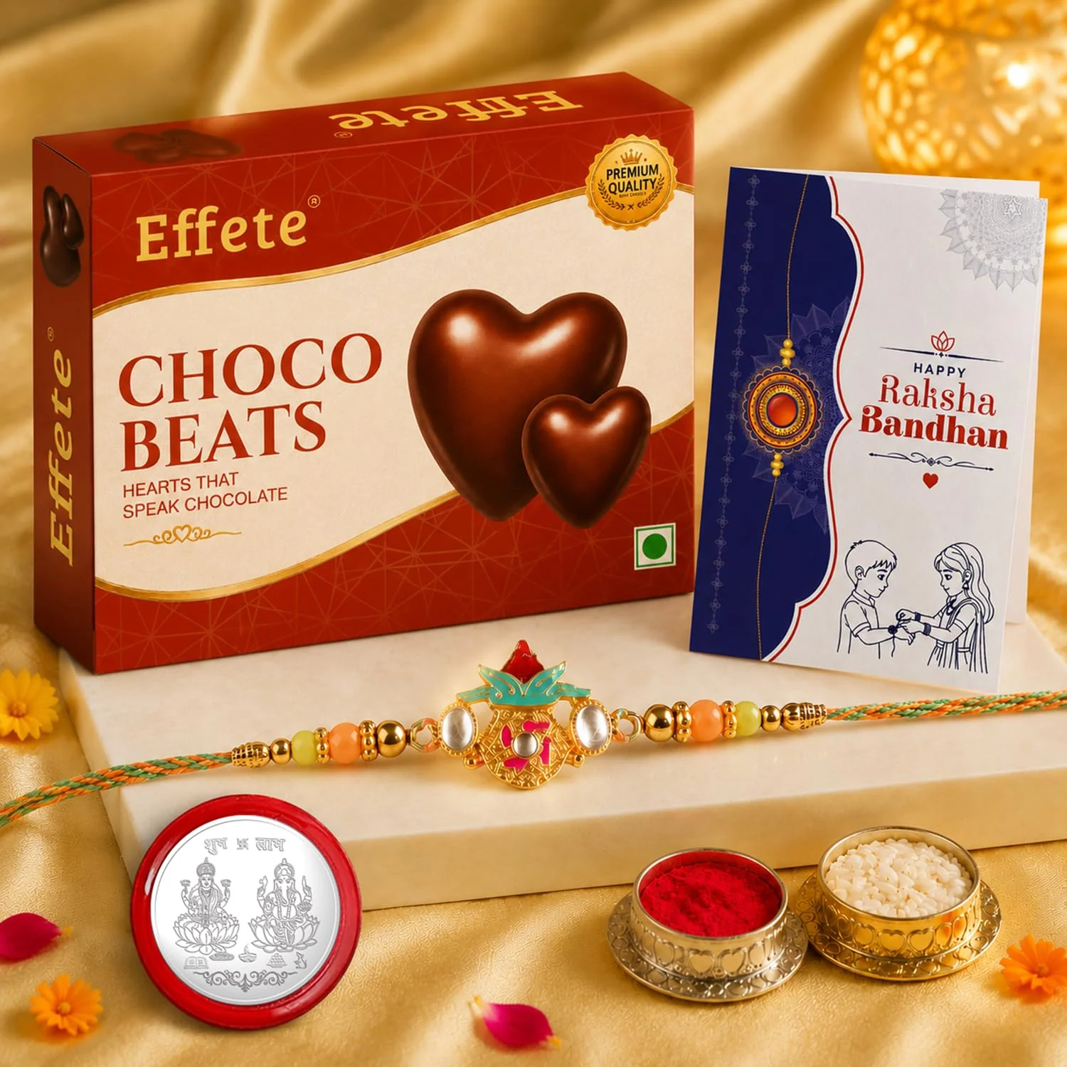 Kalash Rakhi with Chocolate for Brother – Raksha Bandhan Festive Gift Combo (Set of