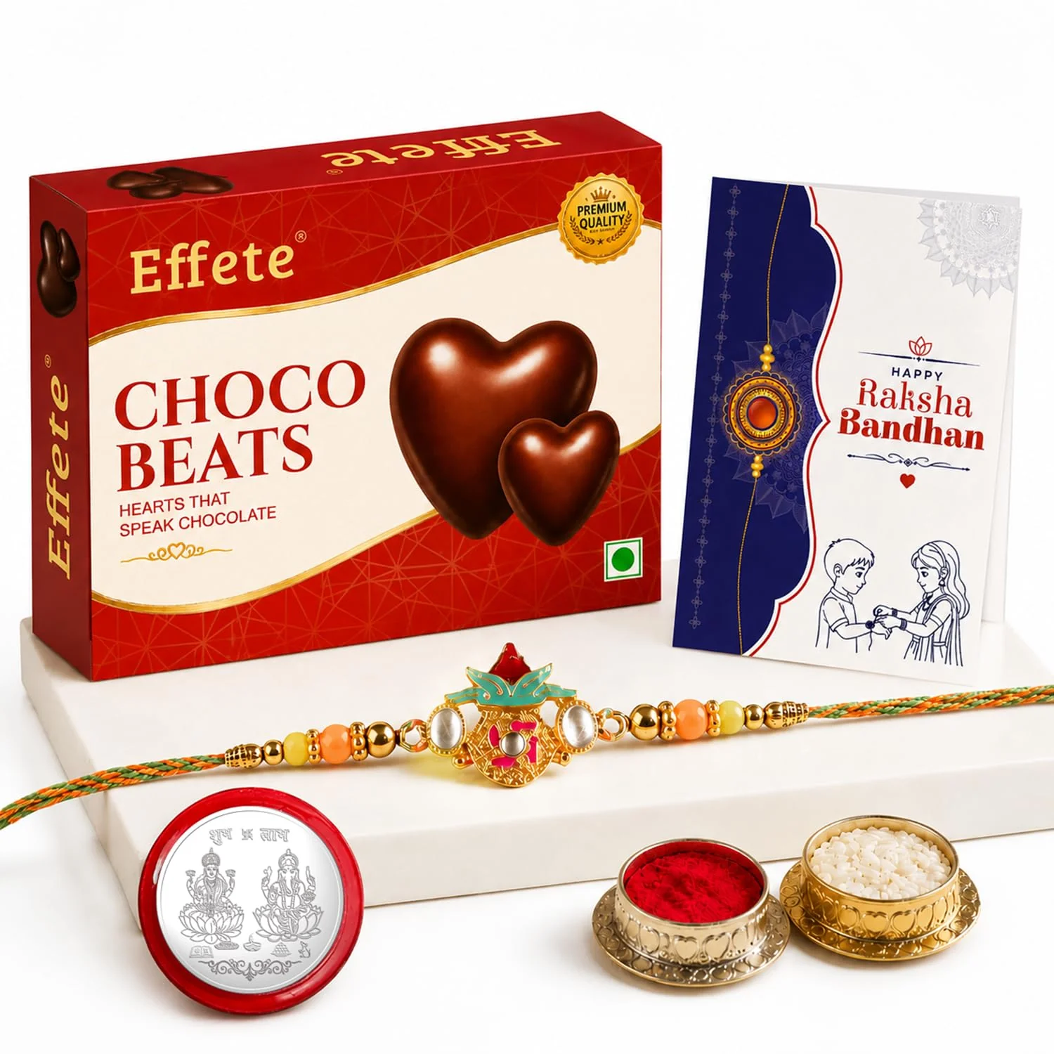 Kalash Rakhi with Chocolate for Brother – Raksha Bandhan Festive Gift Combo (Set of - Image 2