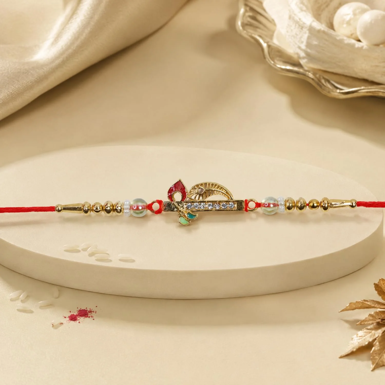 Murli and Flower Rakhi with Chocolate for Brother – Raksha Bandhan Gift Combo (Pack - Image 3