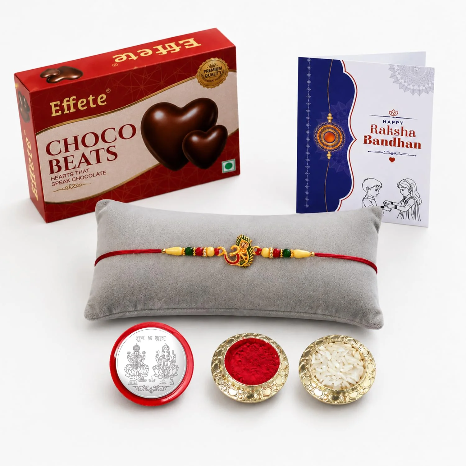 Rakhi with Chocolate for Brother – OM Design Raksha Bandhan Gift Combo (Pack of 5) - Image 5